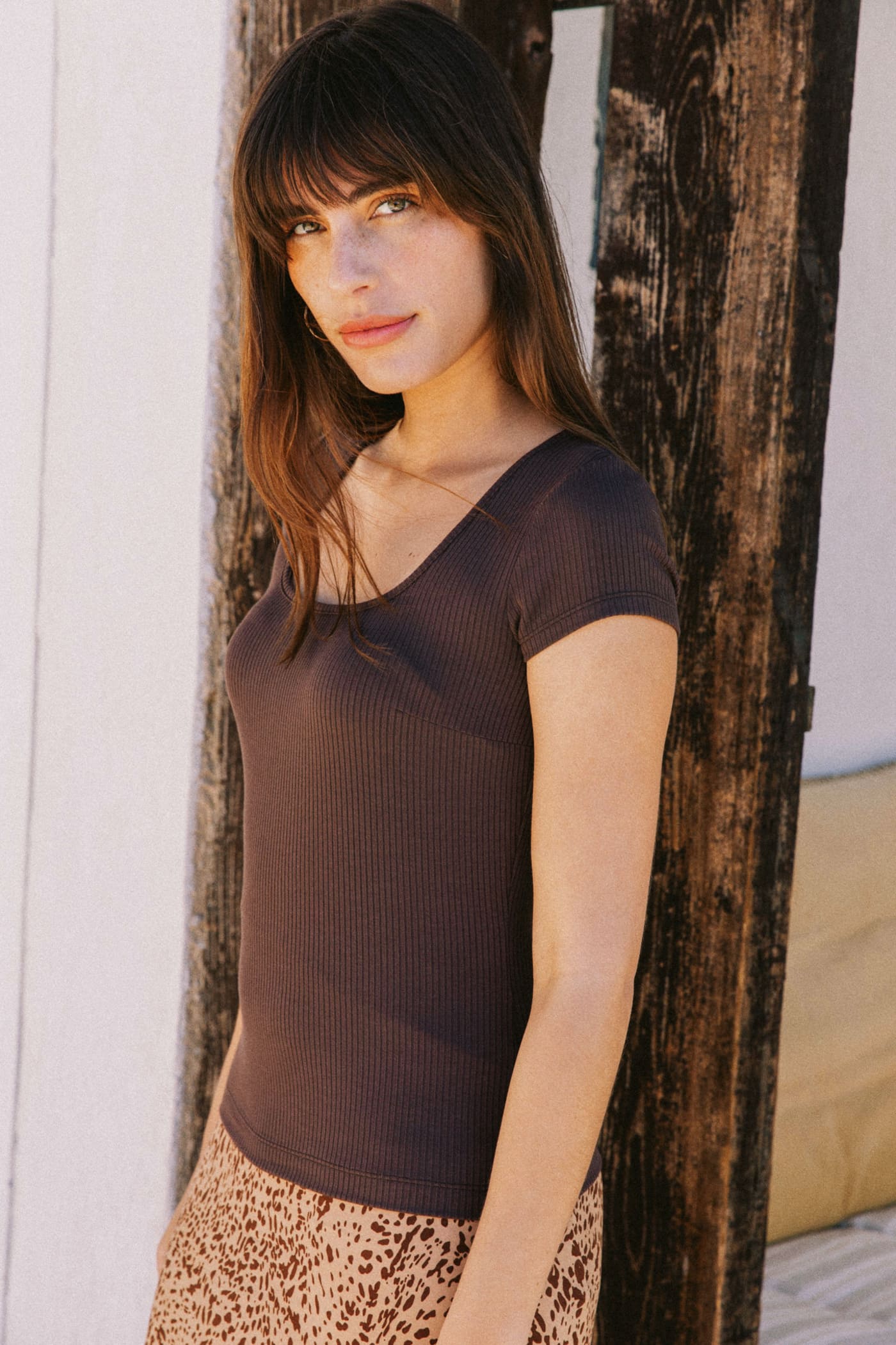 Brown Hoya T-Shirt in Modal by Avani