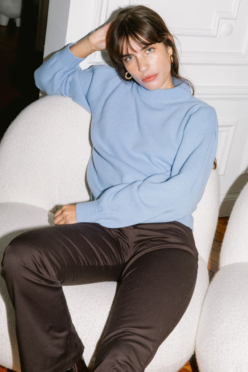 Blauer Sweater Ormeau aus 100% Merinowolle von Avani