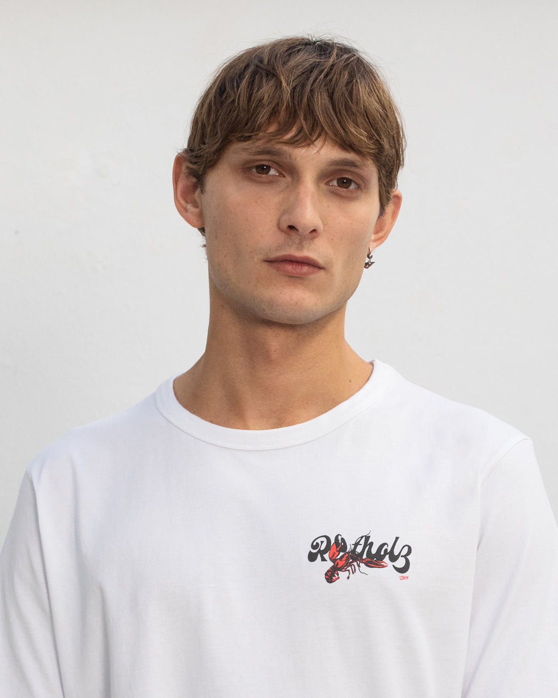 White Lobster Logo T-Shirt made from 100% organic cotton by Rotholz