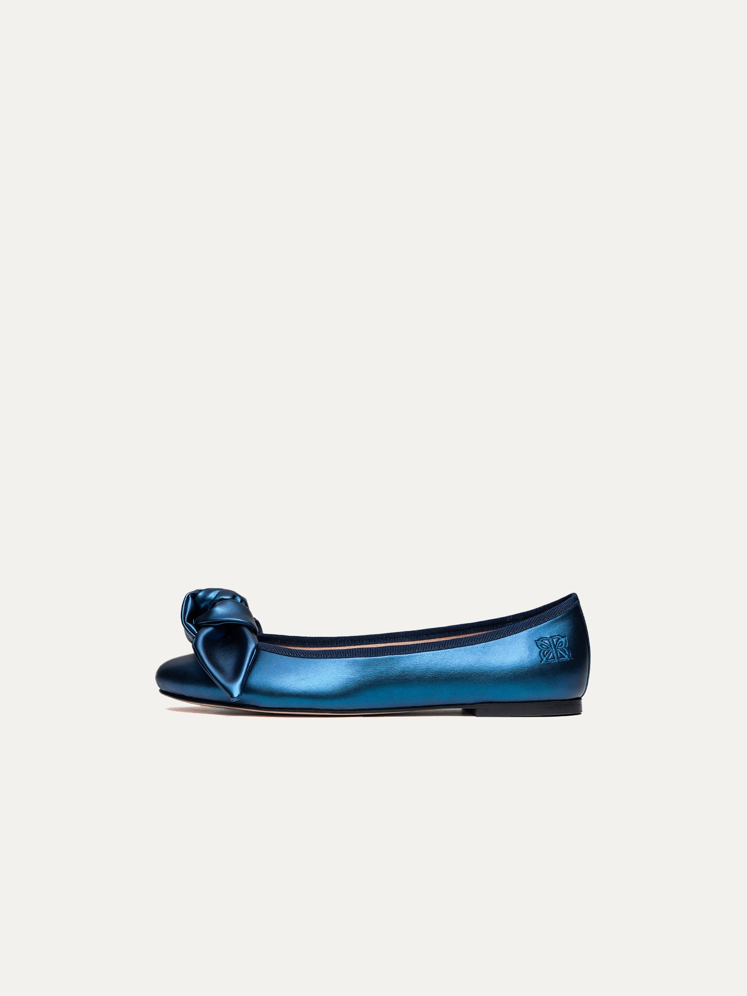 Bikkou 9:30AM Hearing in Court midnight blue vegan ballerina side view