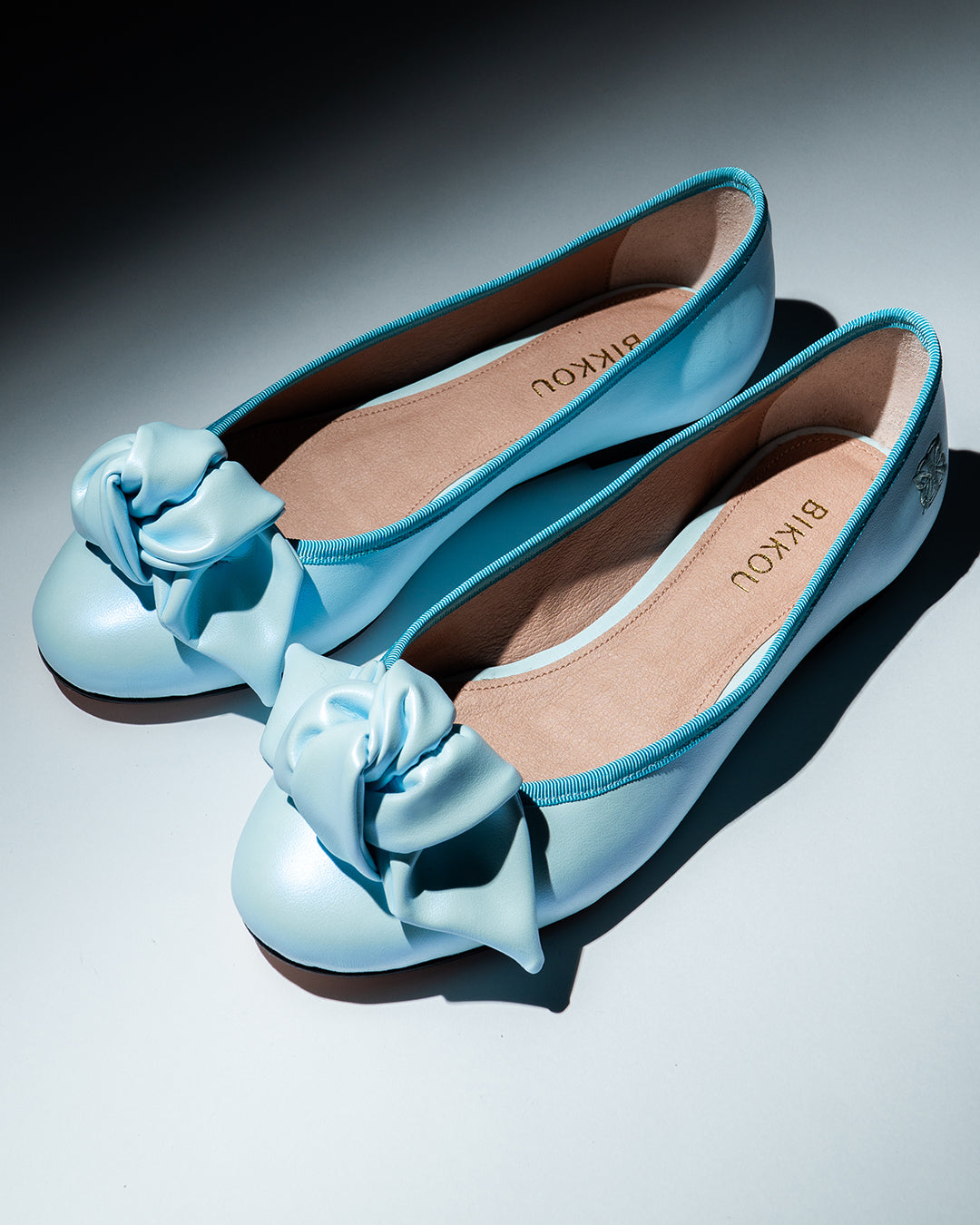Bikkou 9:30AM Hearing in Court light blue vegan ballerina packshot