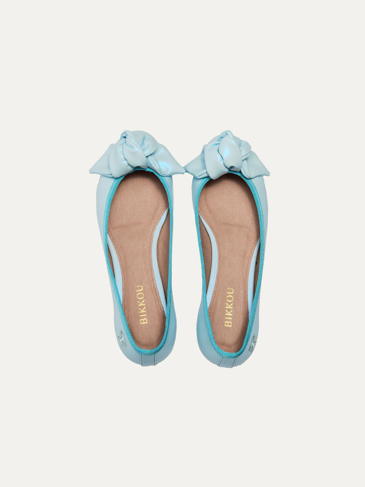 Bikkou 9:30AM Hearing in Court light blue vegan ballerina top view