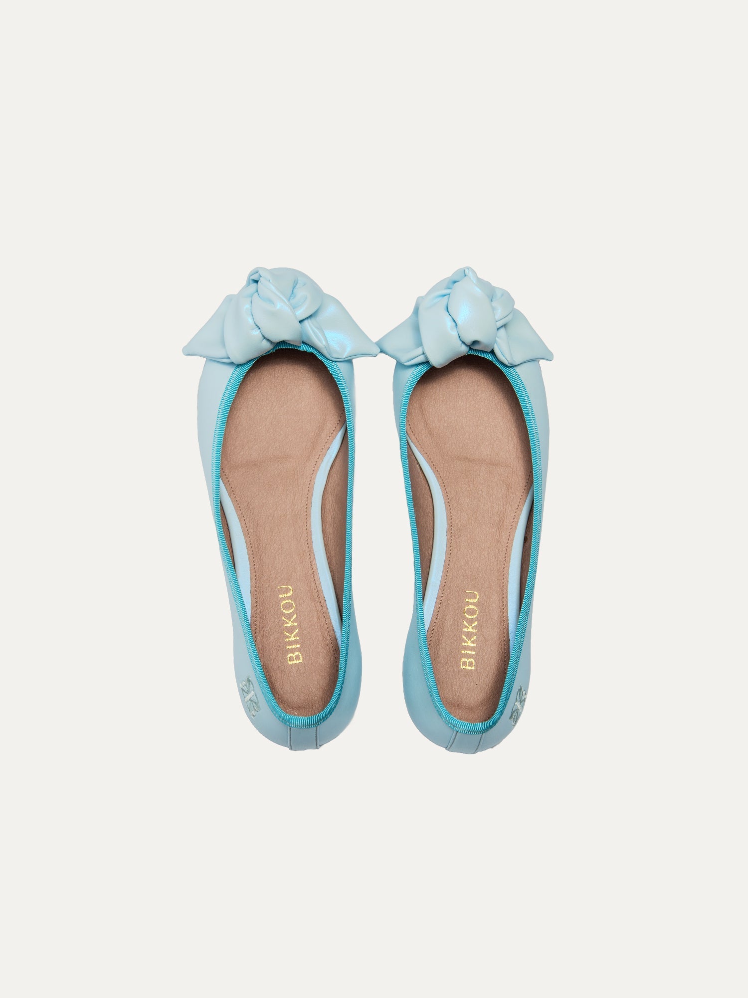 Bikkou 9:30AM Hearing in Court light blue vegan ballerina top view