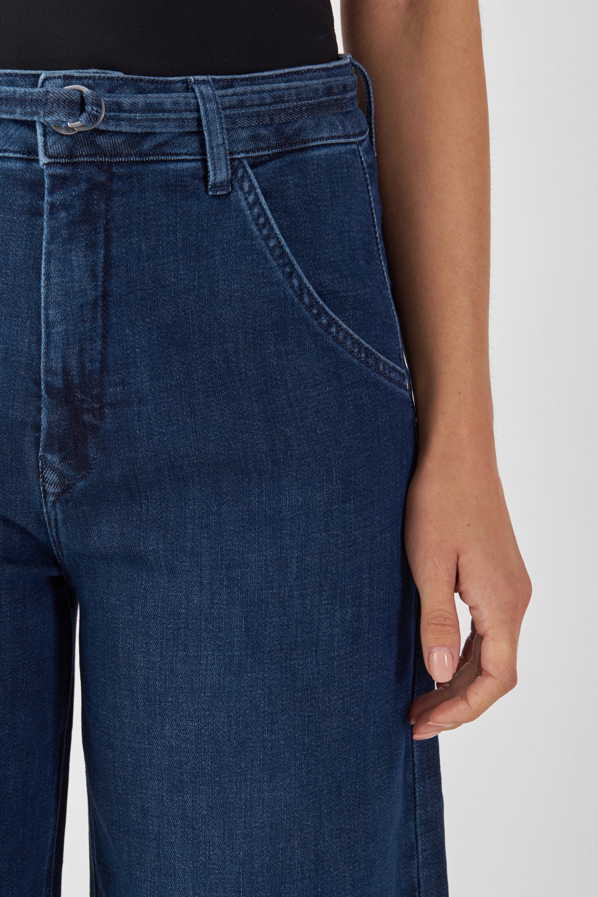 Dark blue BLINK High Waist Wide jeans made from organic cotton by Dawn Denim