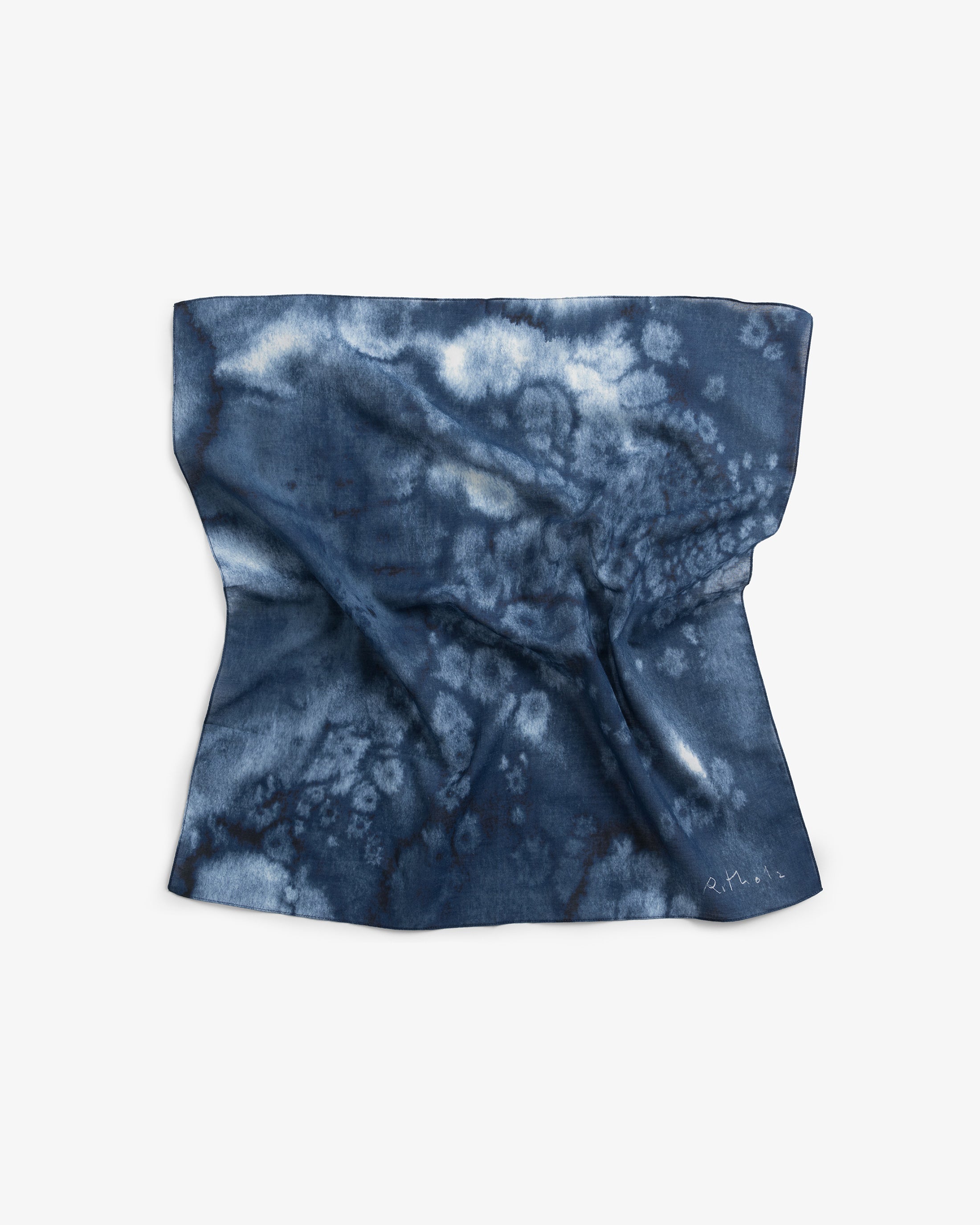 Blaues Aquarell Bandana aus Bio-Baumwolle von Rotholz