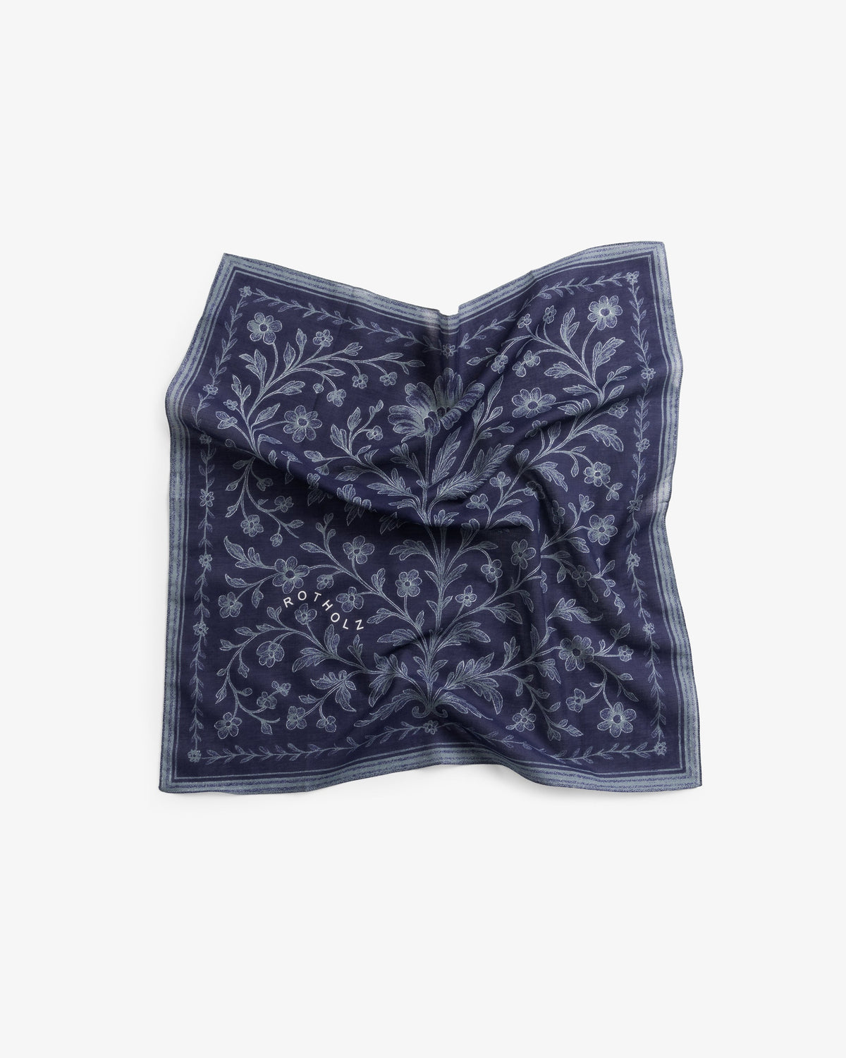 Blaues Bandana Flower aus Bio-Baumwolle von Rotholz