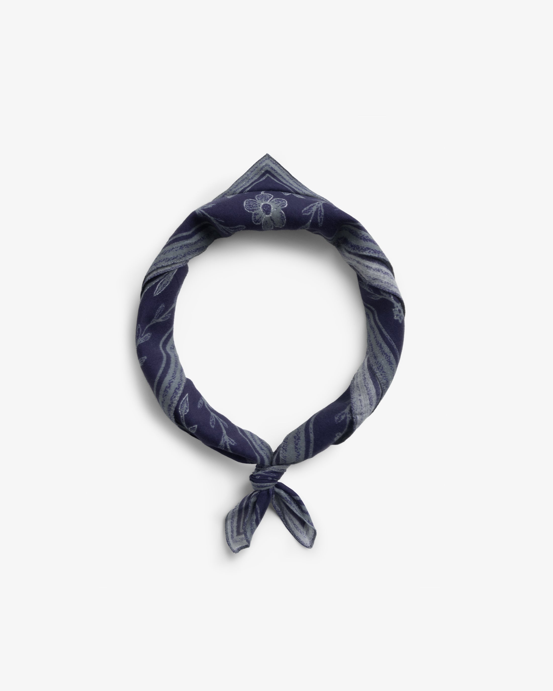 Blaues Bandana Flower aus Bio-Baumwolle von Rotholz