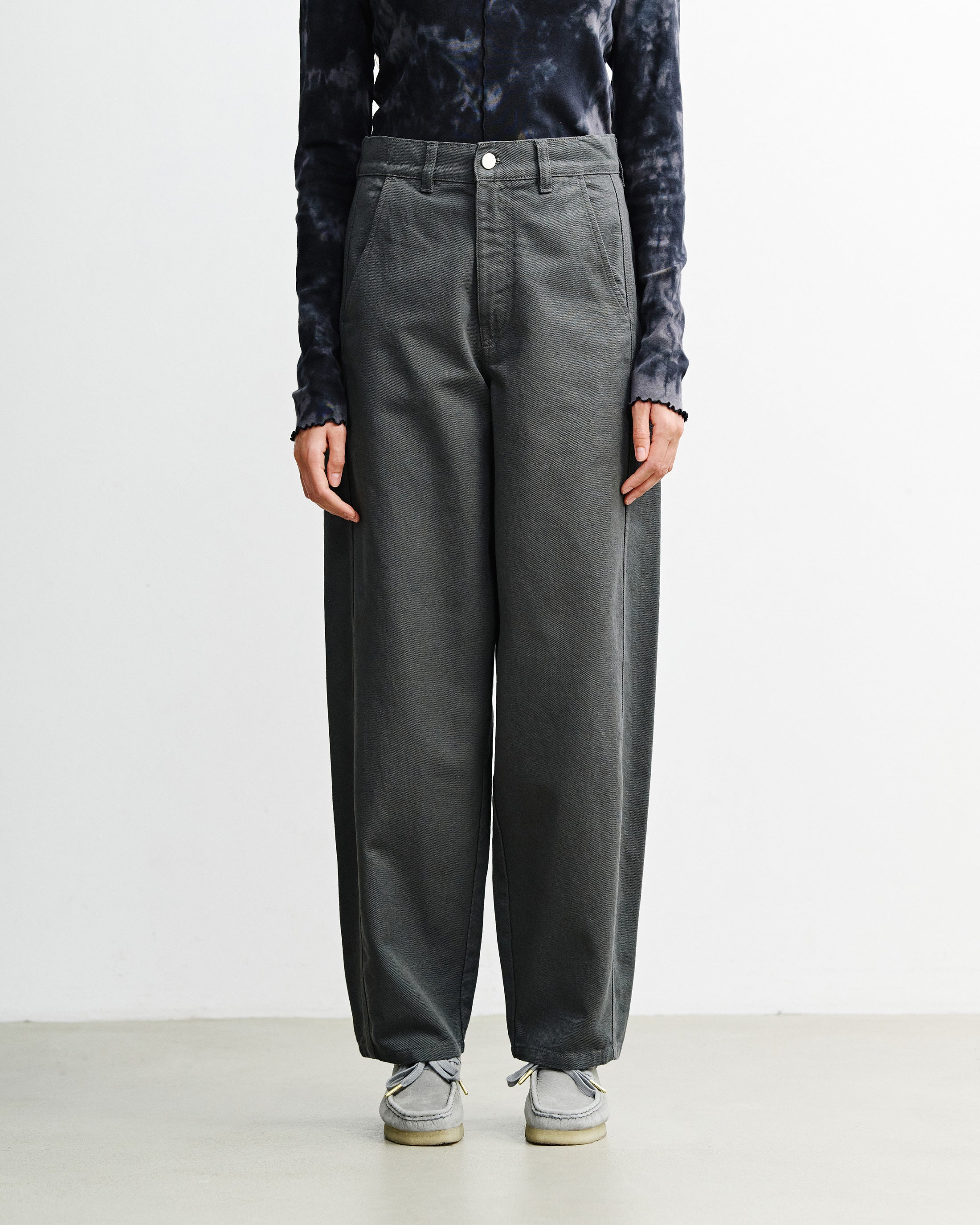 Graue Hose Barrel-Leg aus 100% Bio-Baumwolle von Rotholz