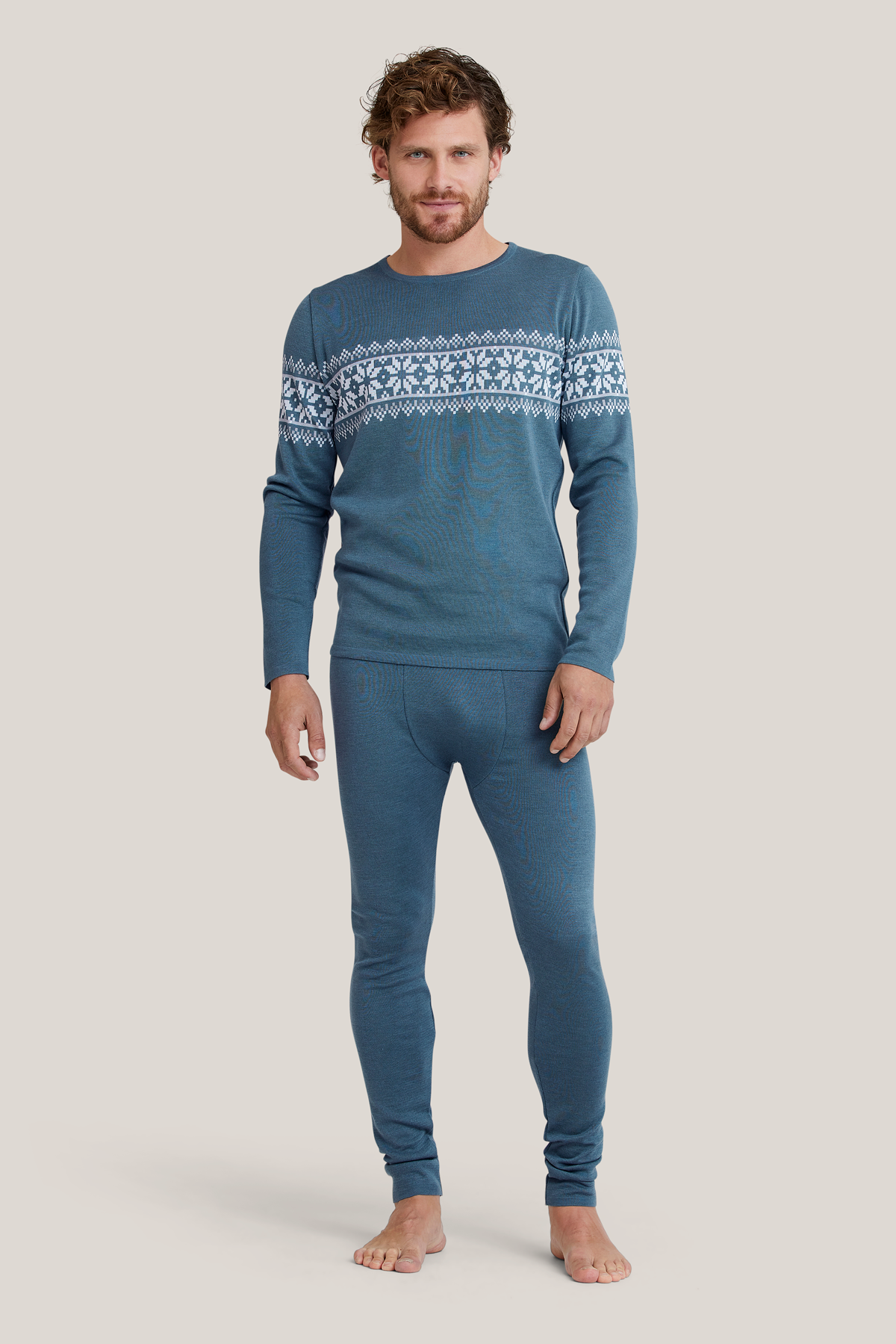Legging Axel gris-bleu en mérinos et Tencel de Tidløs