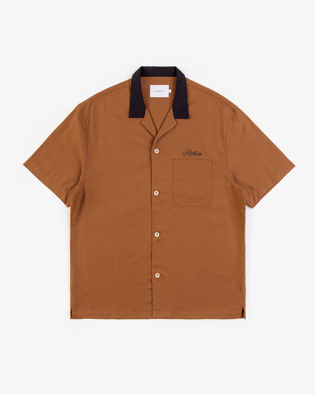 Orange, short-sleeved bowling shirt made from 100% organic cotton from Rotholz