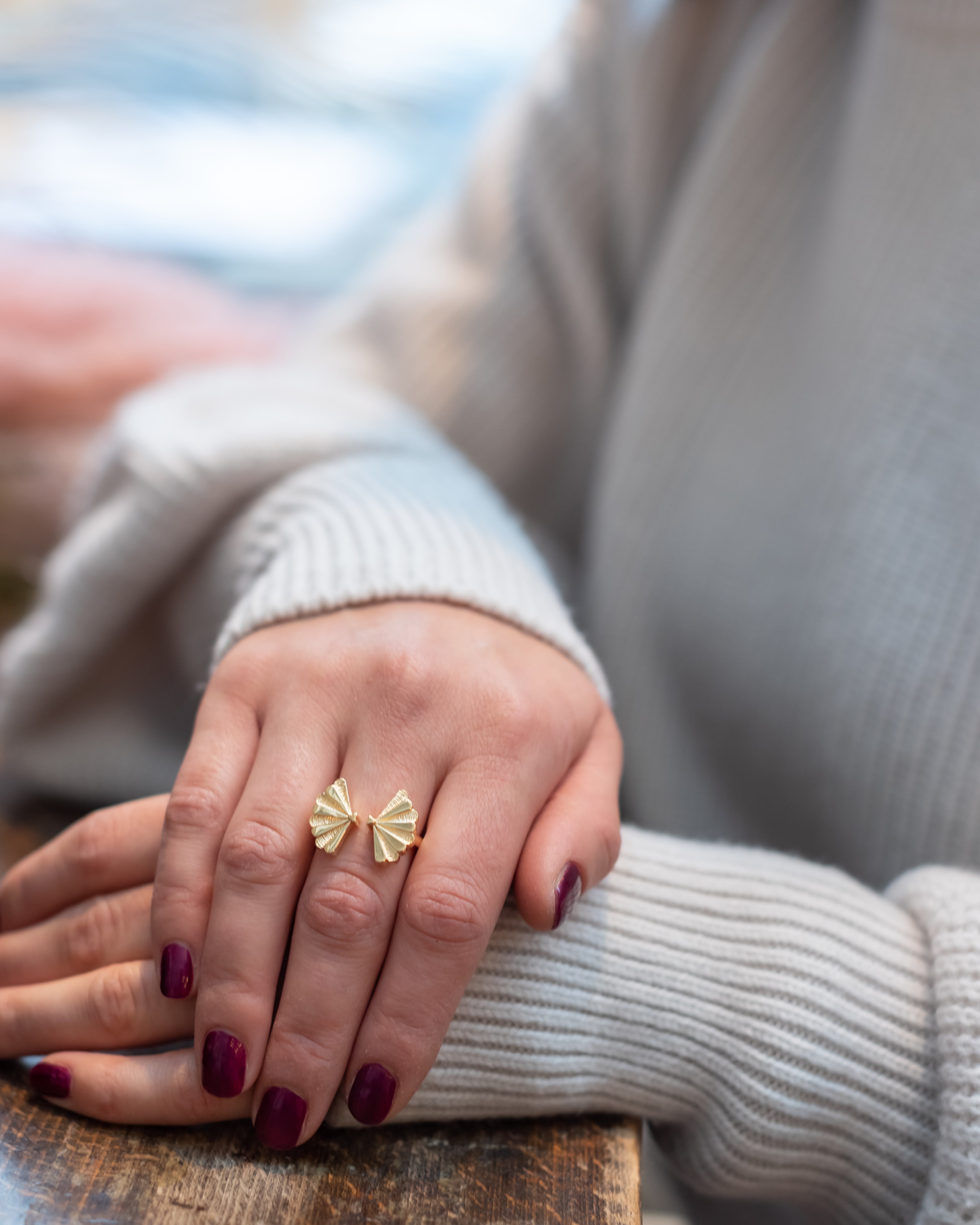 Bague ouverte SANTIAGO Coquillage en argent par V Design Lab