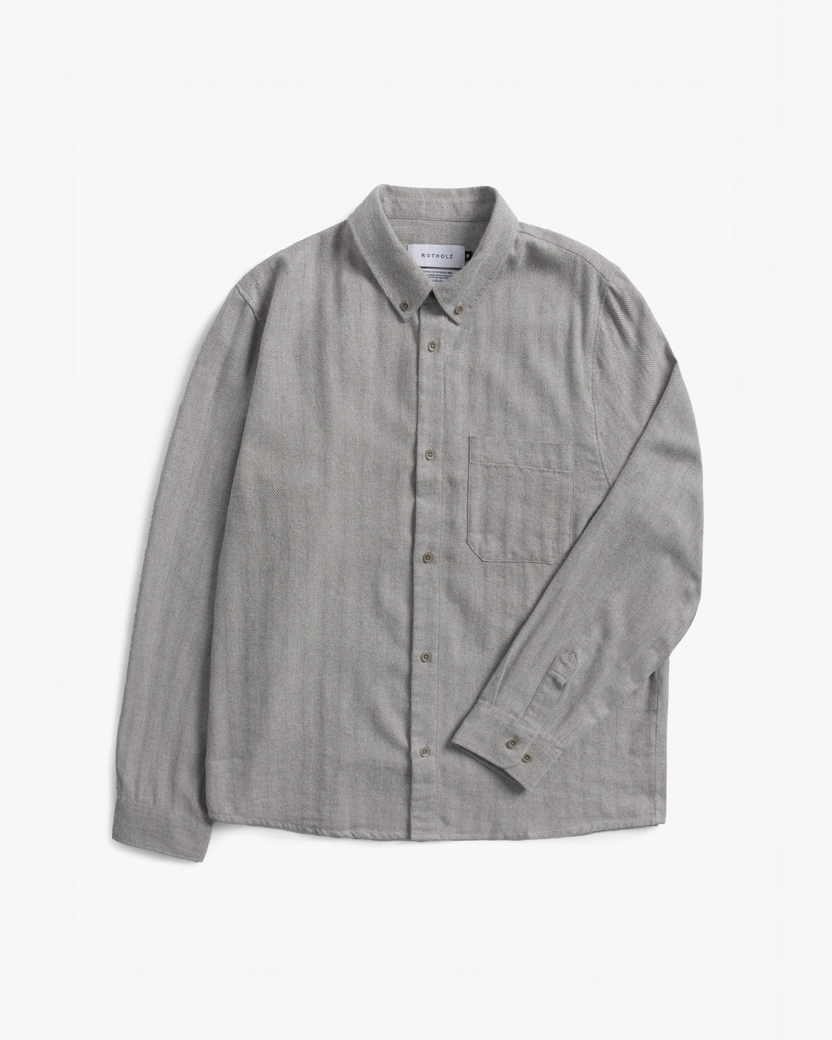 Graues Hemd Herringbone Button Down aus Bio-Baumwolle von Rotholz