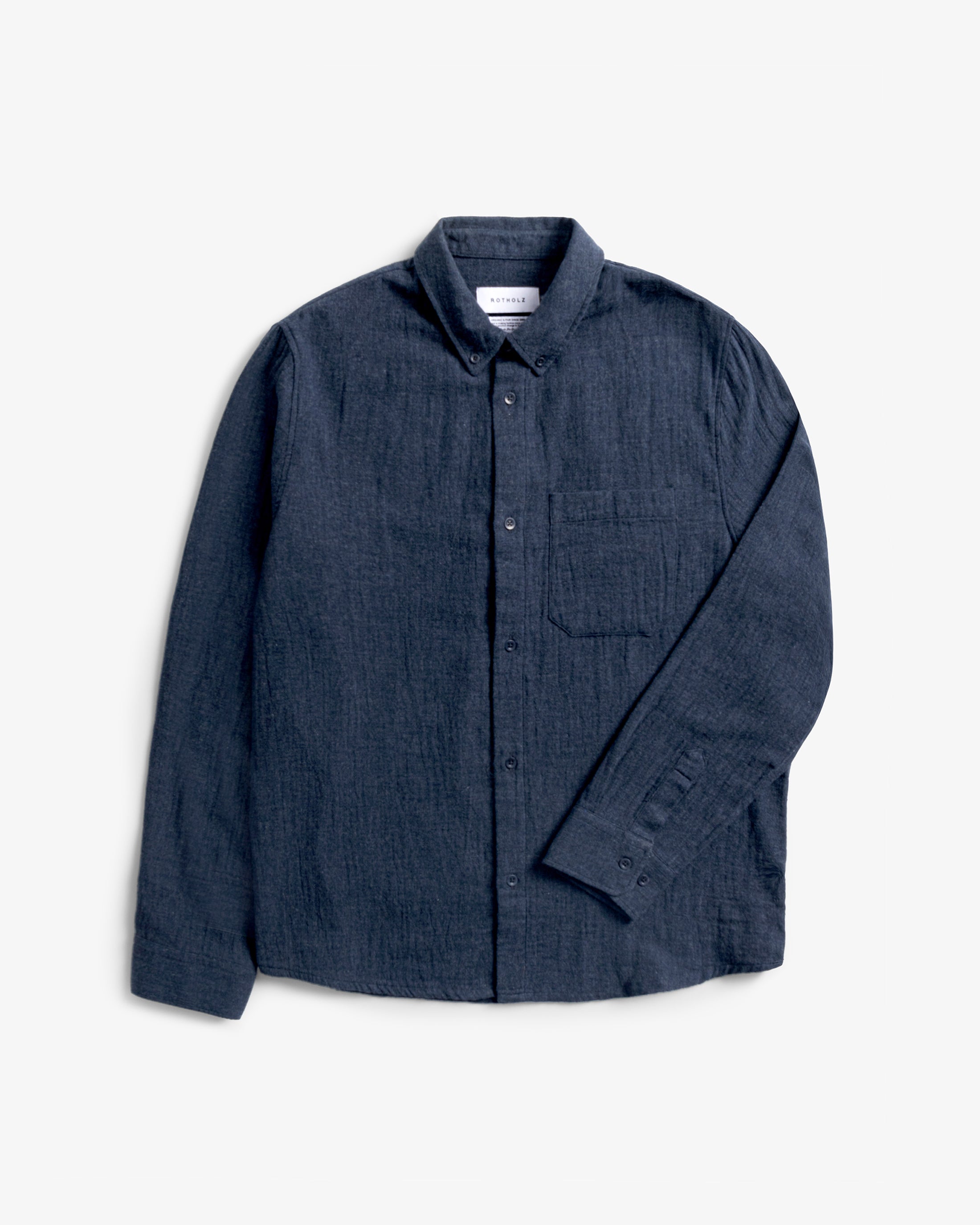 Blaues Hemd Button-Down aus Bio-Baumwolle von Rotholz