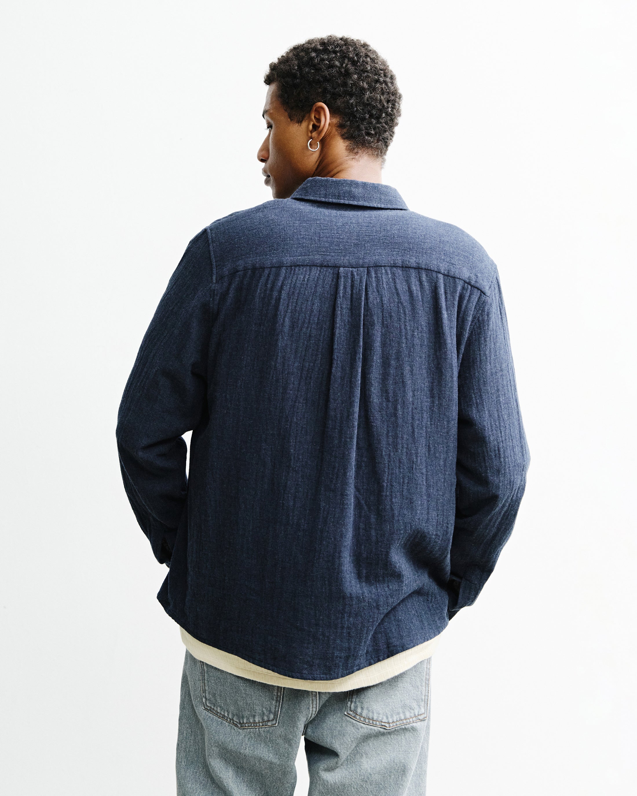 Blaues Hemd Button-Down aus Bio-Baumwolle von Rotholz