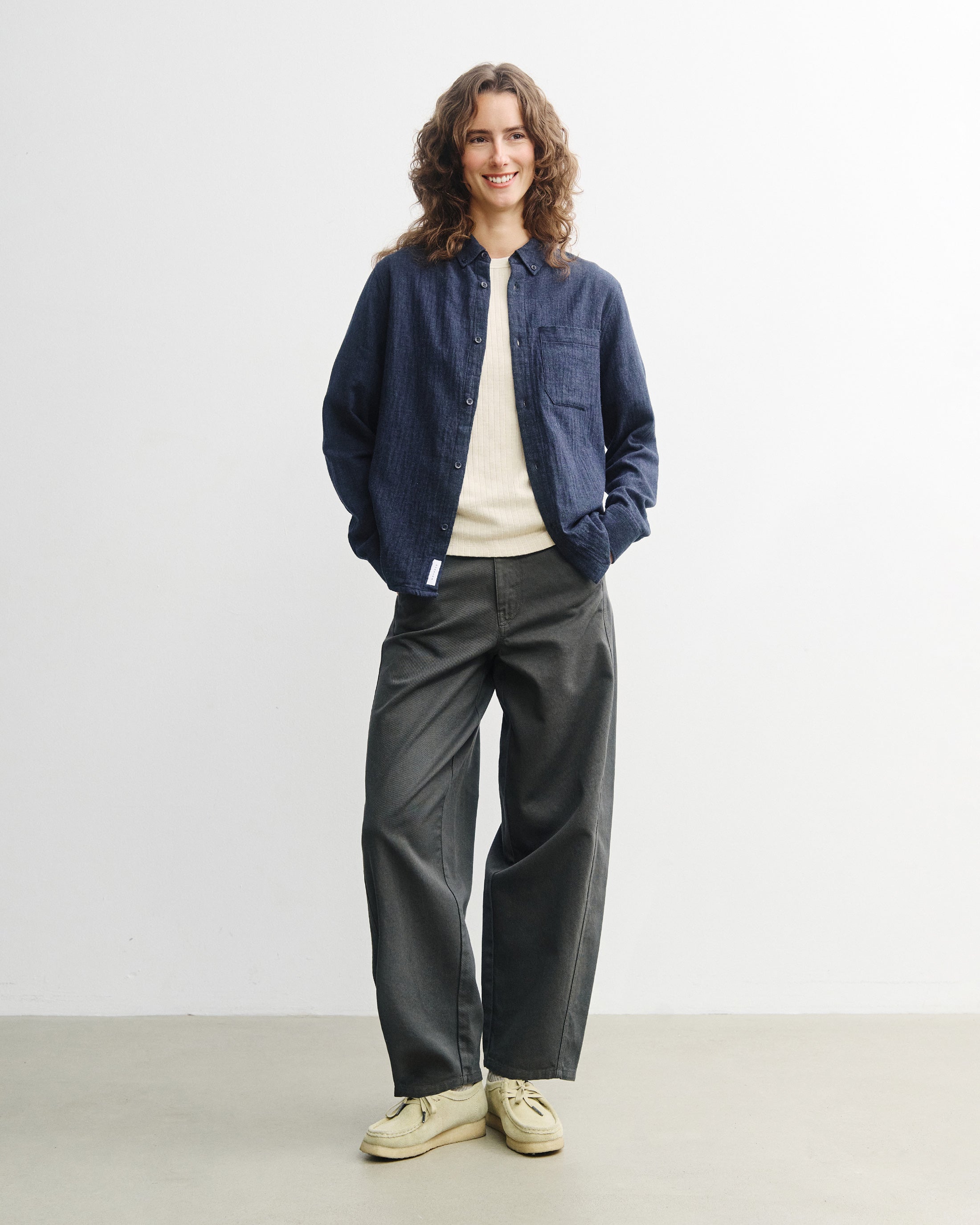 Blaues Hemd Button-Down aus Bio-Baumwolle von Rotholz
