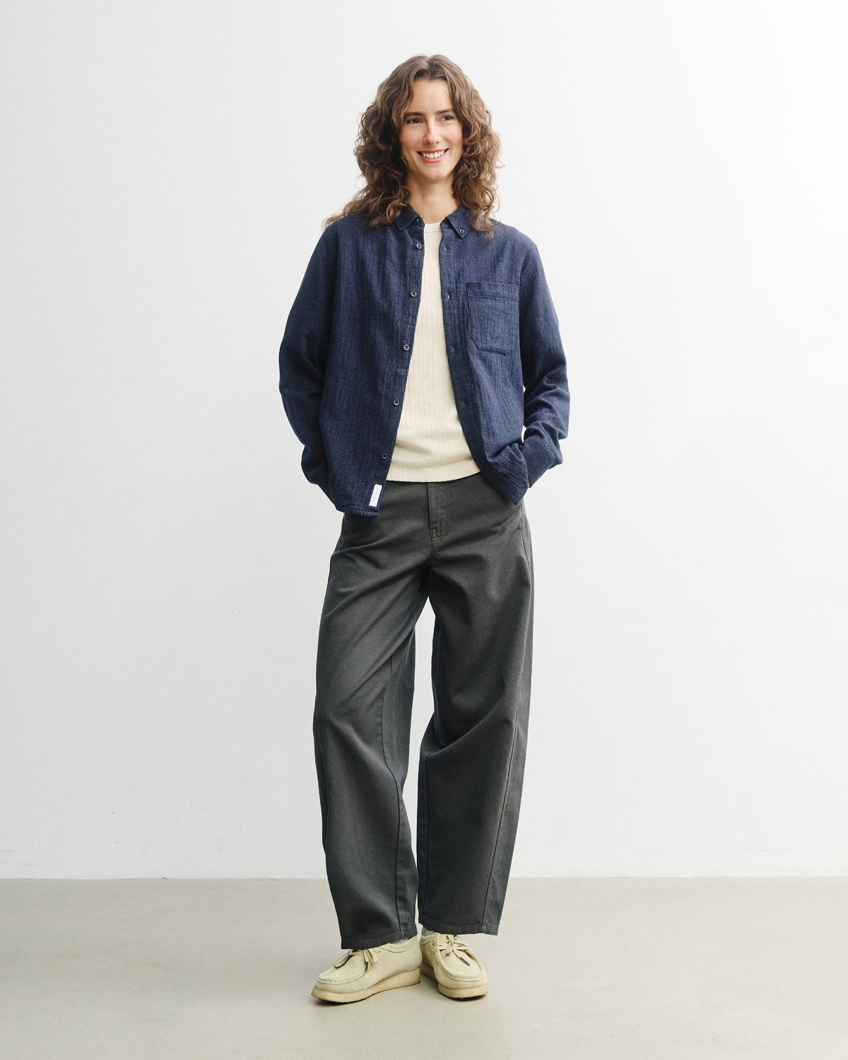 Blaues Hemd Button-Down aus Bio-Baumwolle von Rotholz