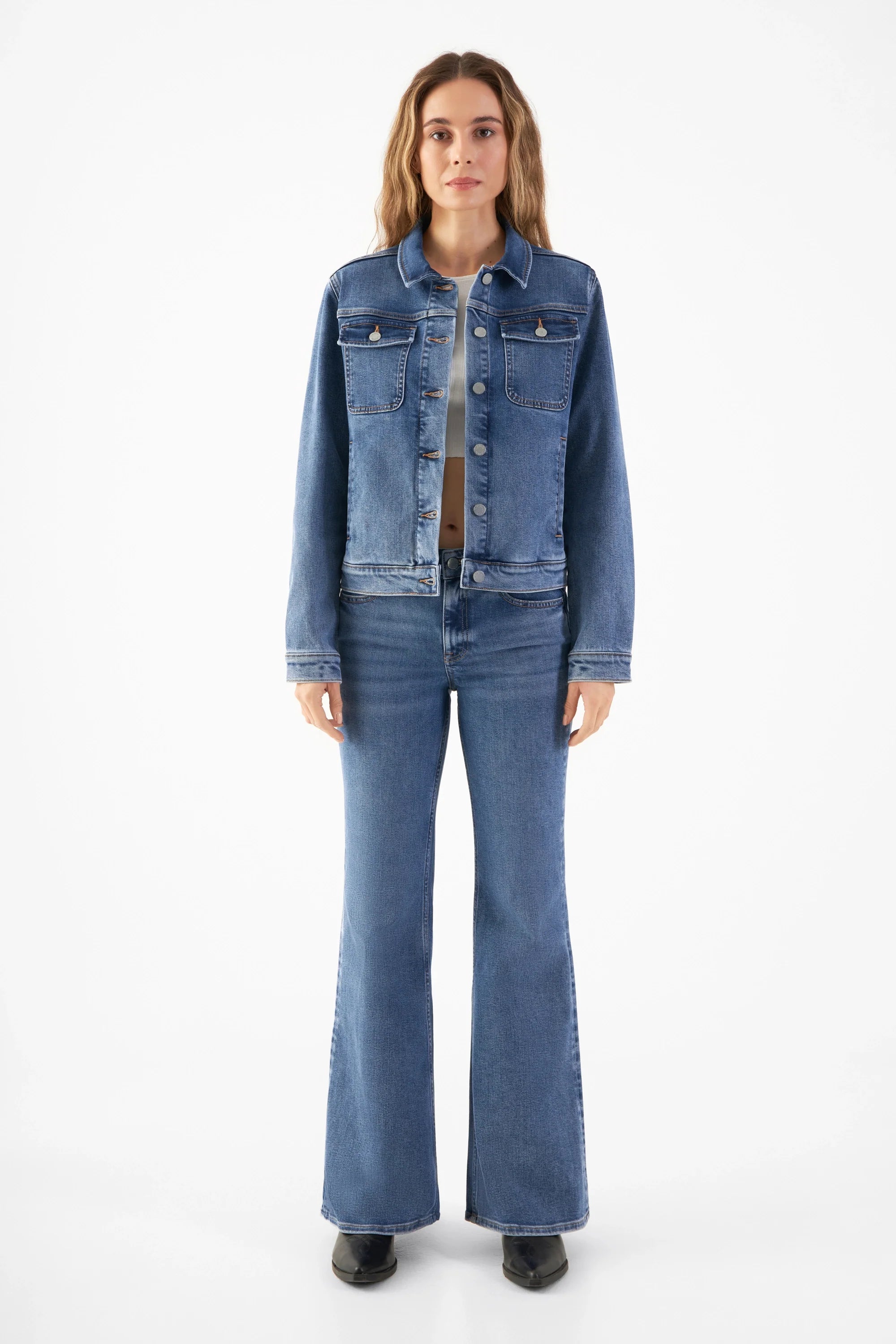 Blaue Jeansjacke CALLISTO aus Lyocell & Baumwolle von Dawn Denim