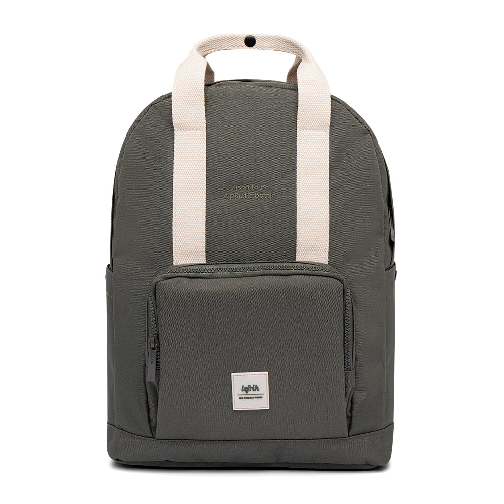 Dark green backpack Capsule (15l) made from PET plastic bottle from Lefrik