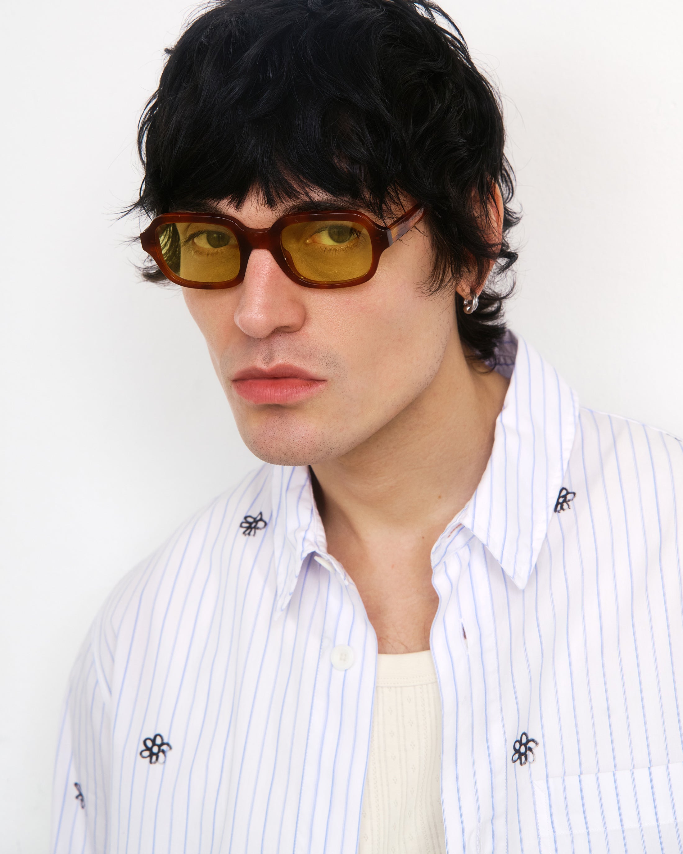 Helles gestreiftes Hemd Flower Print aus Bio-Baumwolle von Rotholz