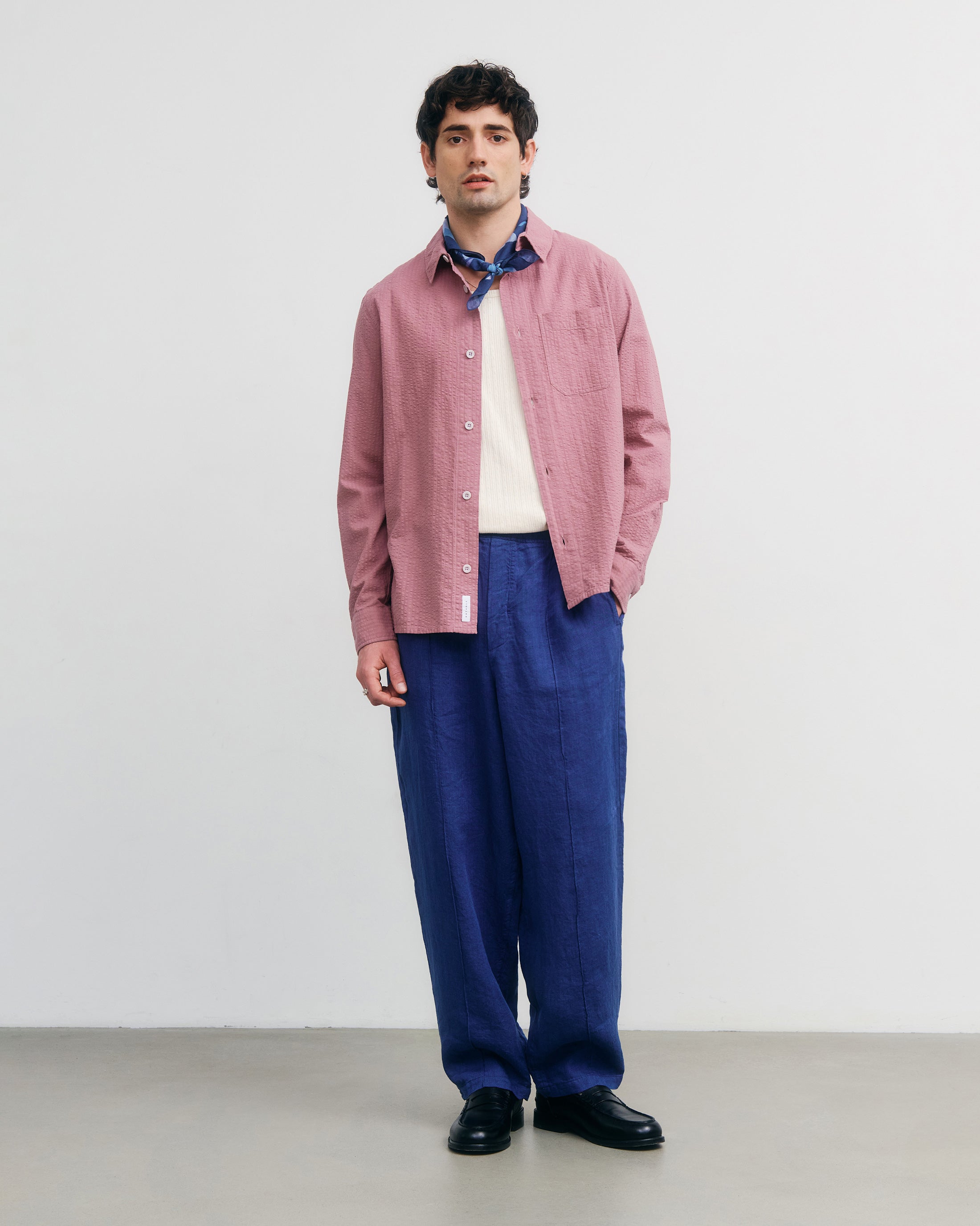 Pinkes Hemd aus Bio-Seersucker Baumwolle von Rotholz