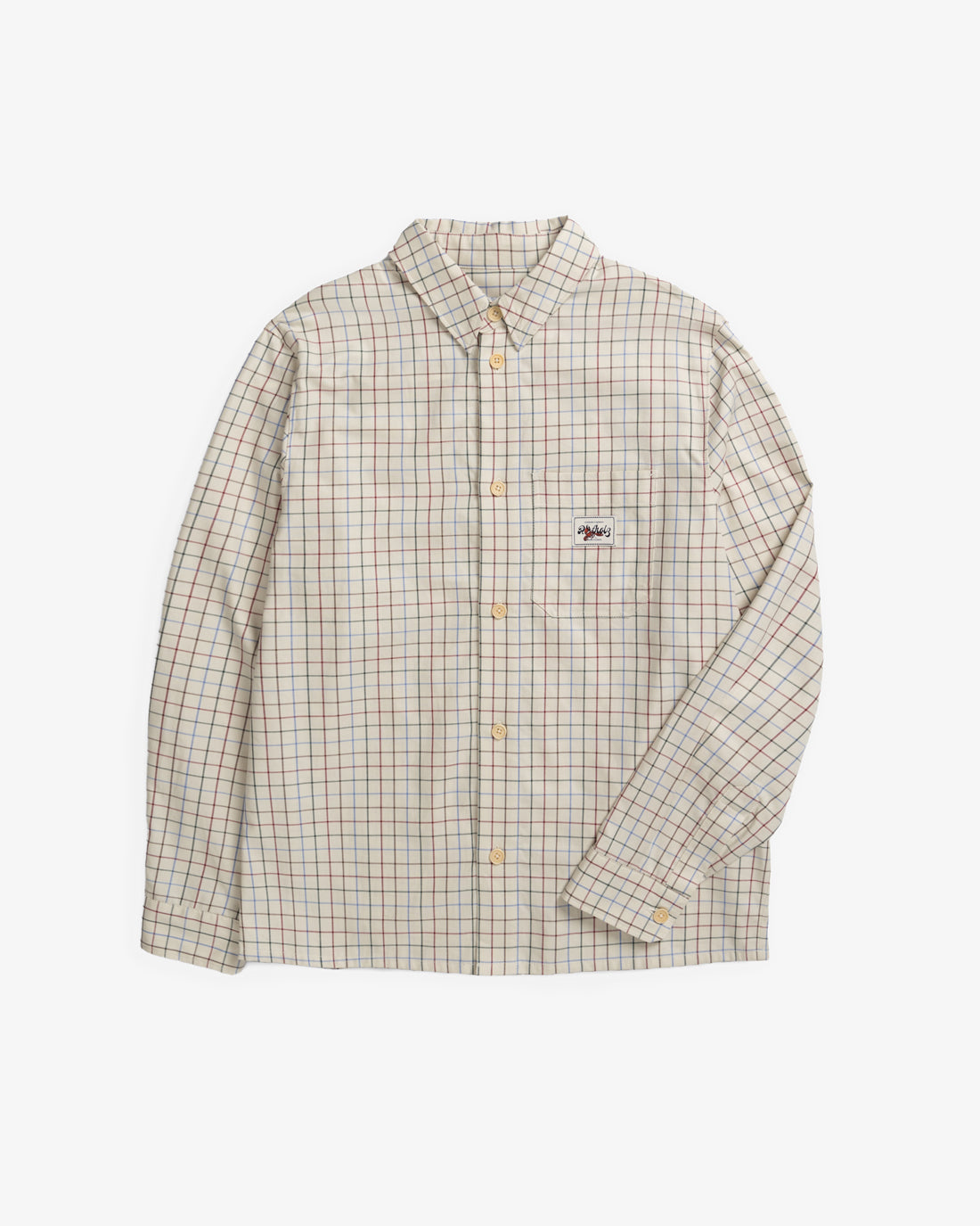 Beige checked shirt made from 100% organic cotton by Rotholz