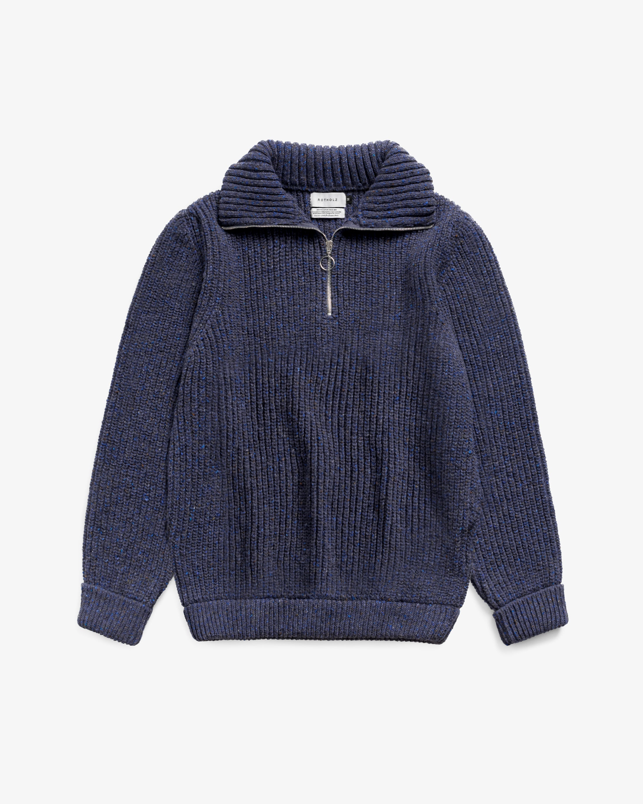 Blauer Strickpullover Chunky aus Merinowolle von Rotholz