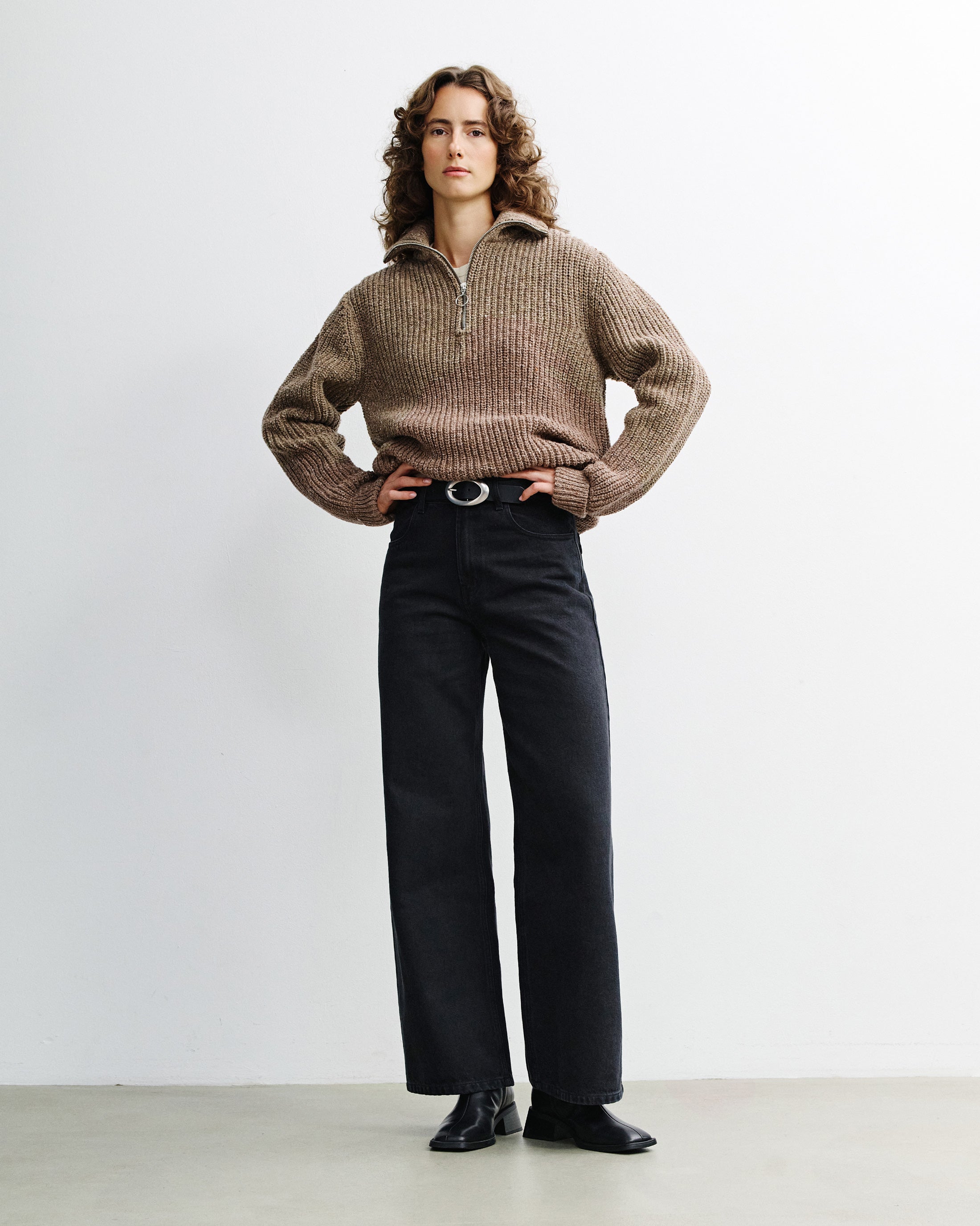 Brauner Strickpullover Chunky aus Merinowolle von Rotholz