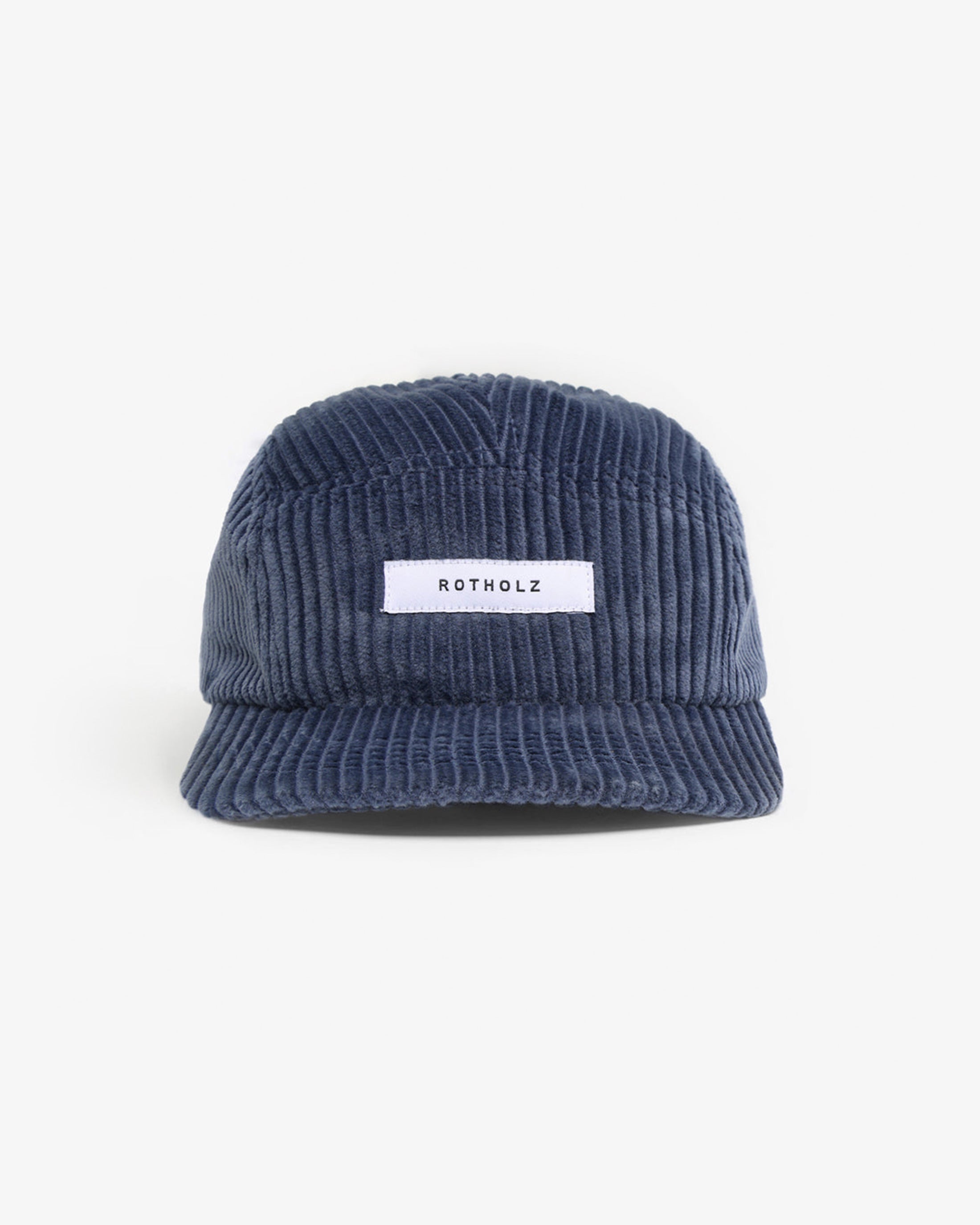 Blaue Cap Cord 5-Panel aus Bio-Baumwolle von Rotholz