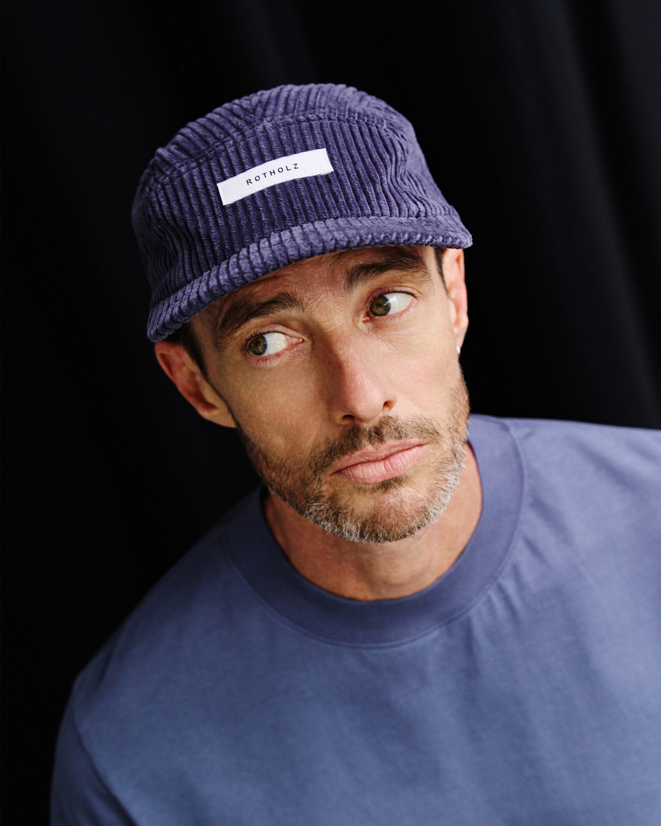 Blaue Cap Cord 5-Panel aus Bio-Baumwolle von Rotholz