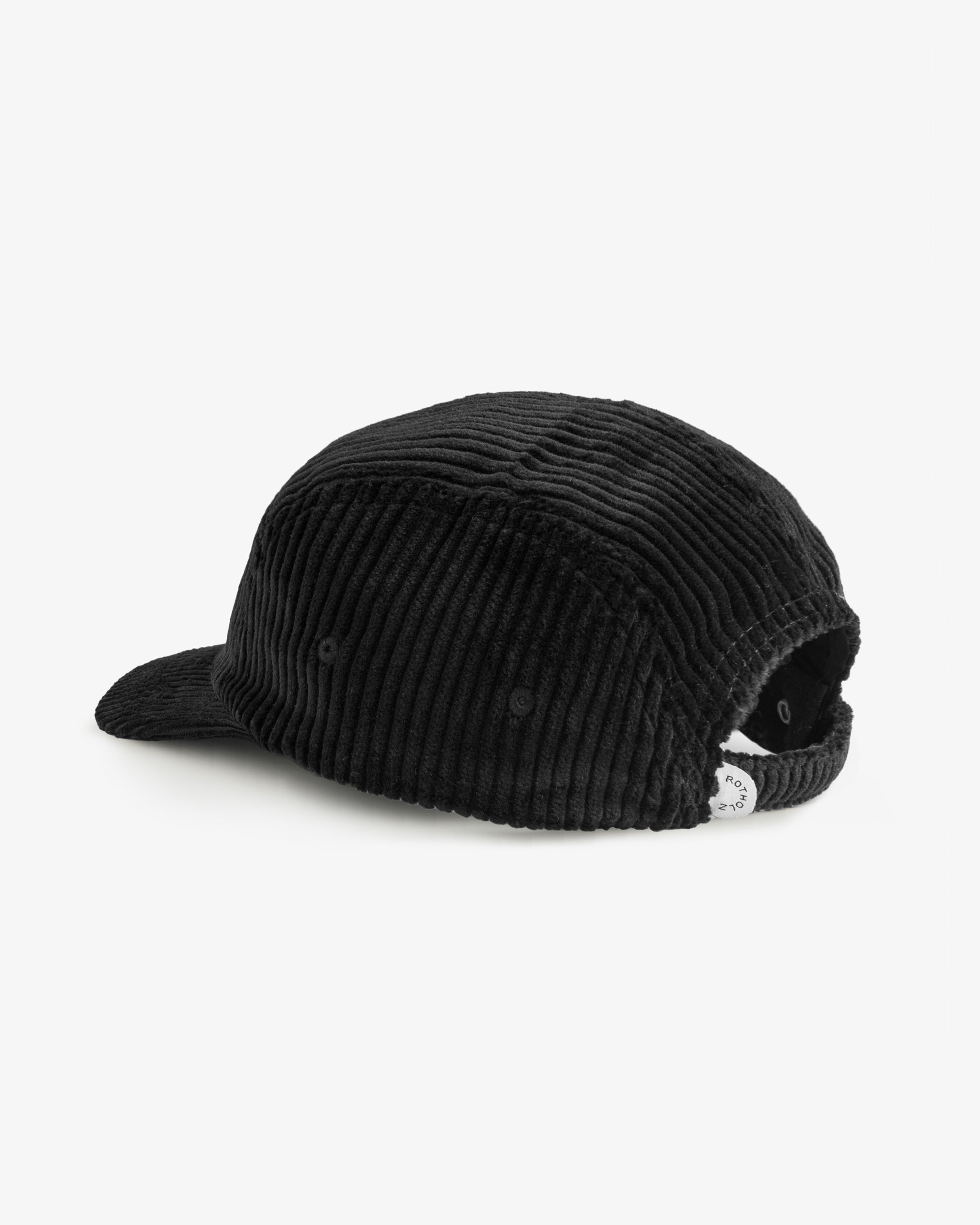 Schwarze Cap Cord 5-Panel aus Bio-Baumwolle von Rotholz