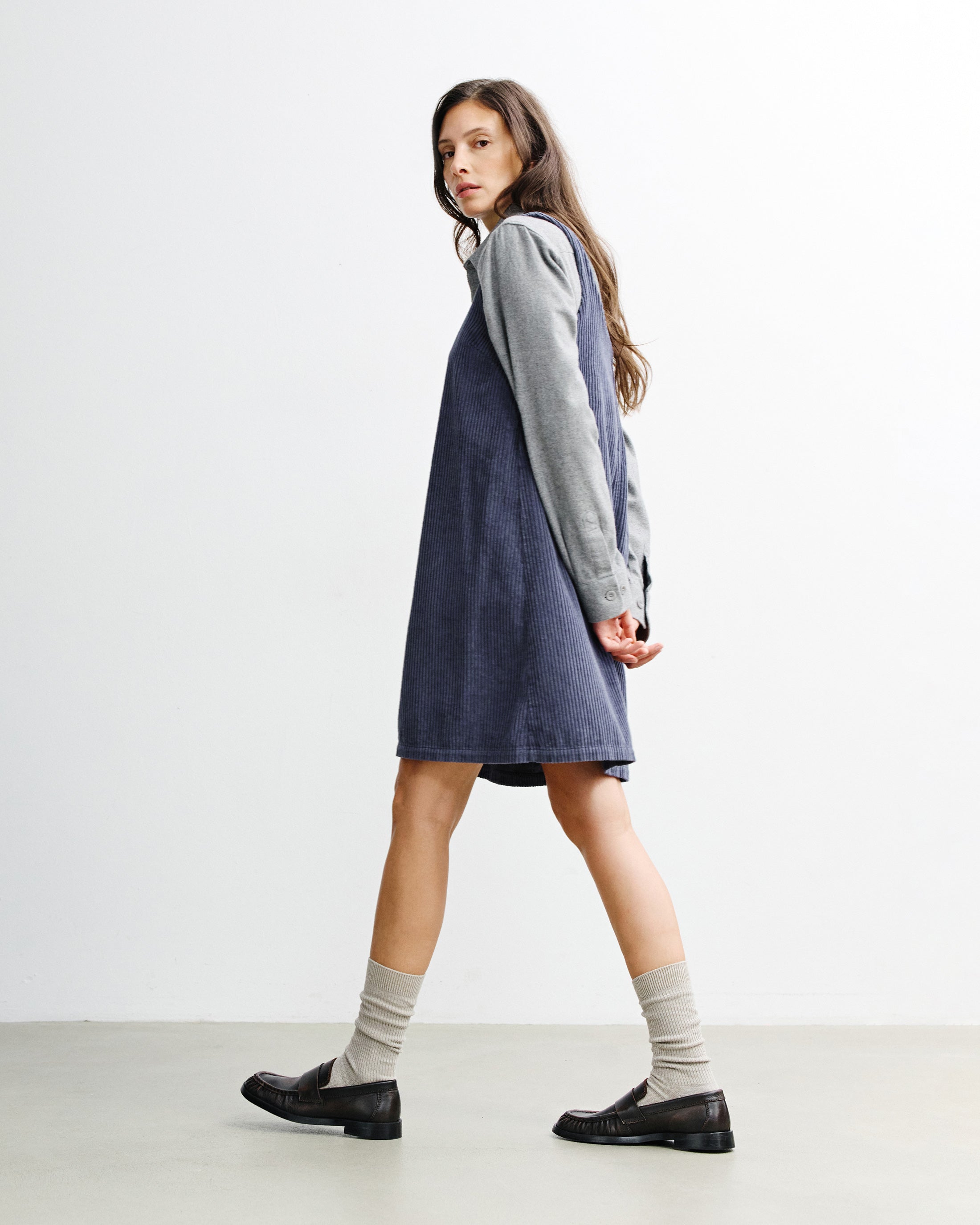 Blaues Kleid Cord aus Bio-Baumwolle von Rotholz
