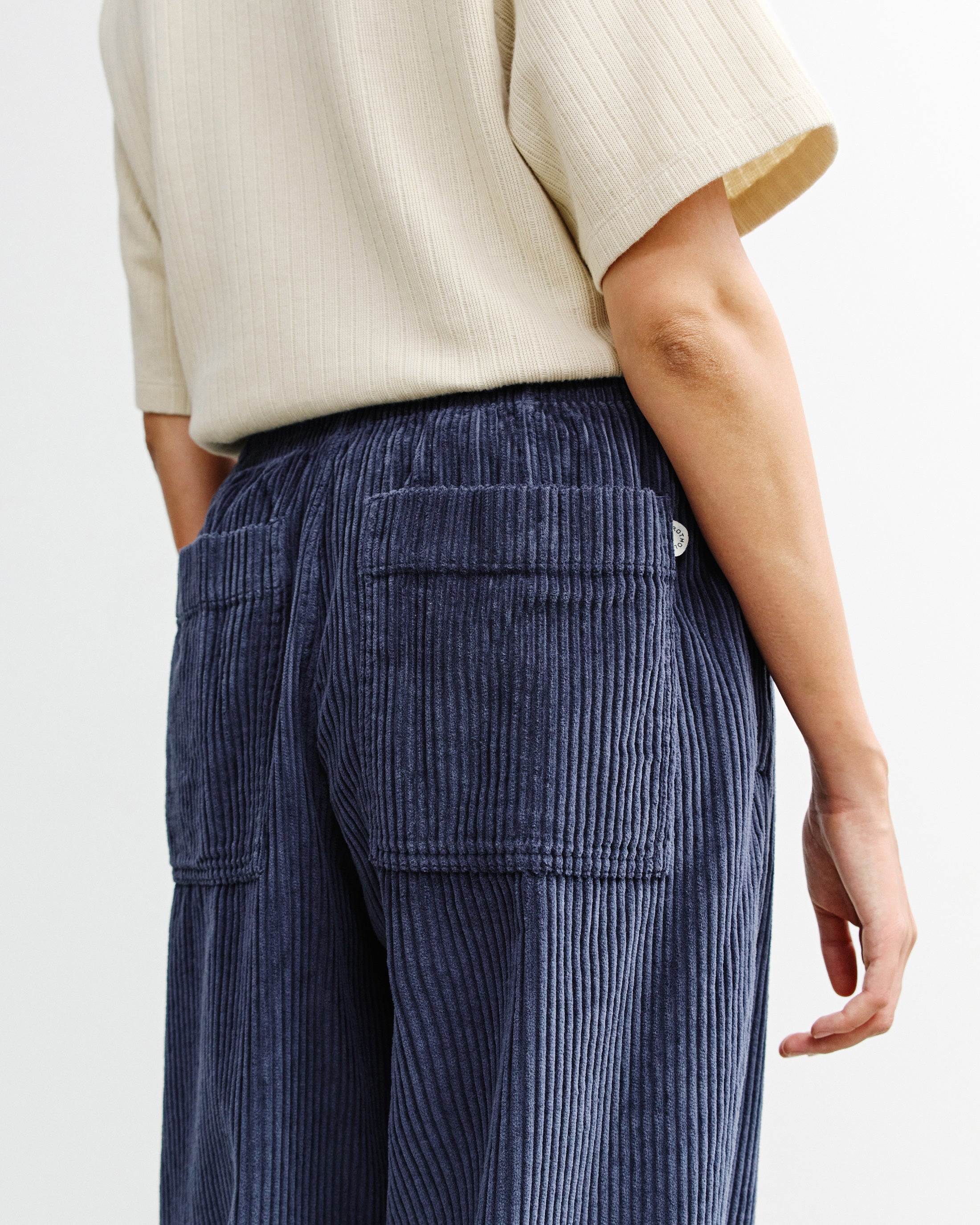 Blaue Cordhose Weit aus Bio-Baumwolle von Rotholz