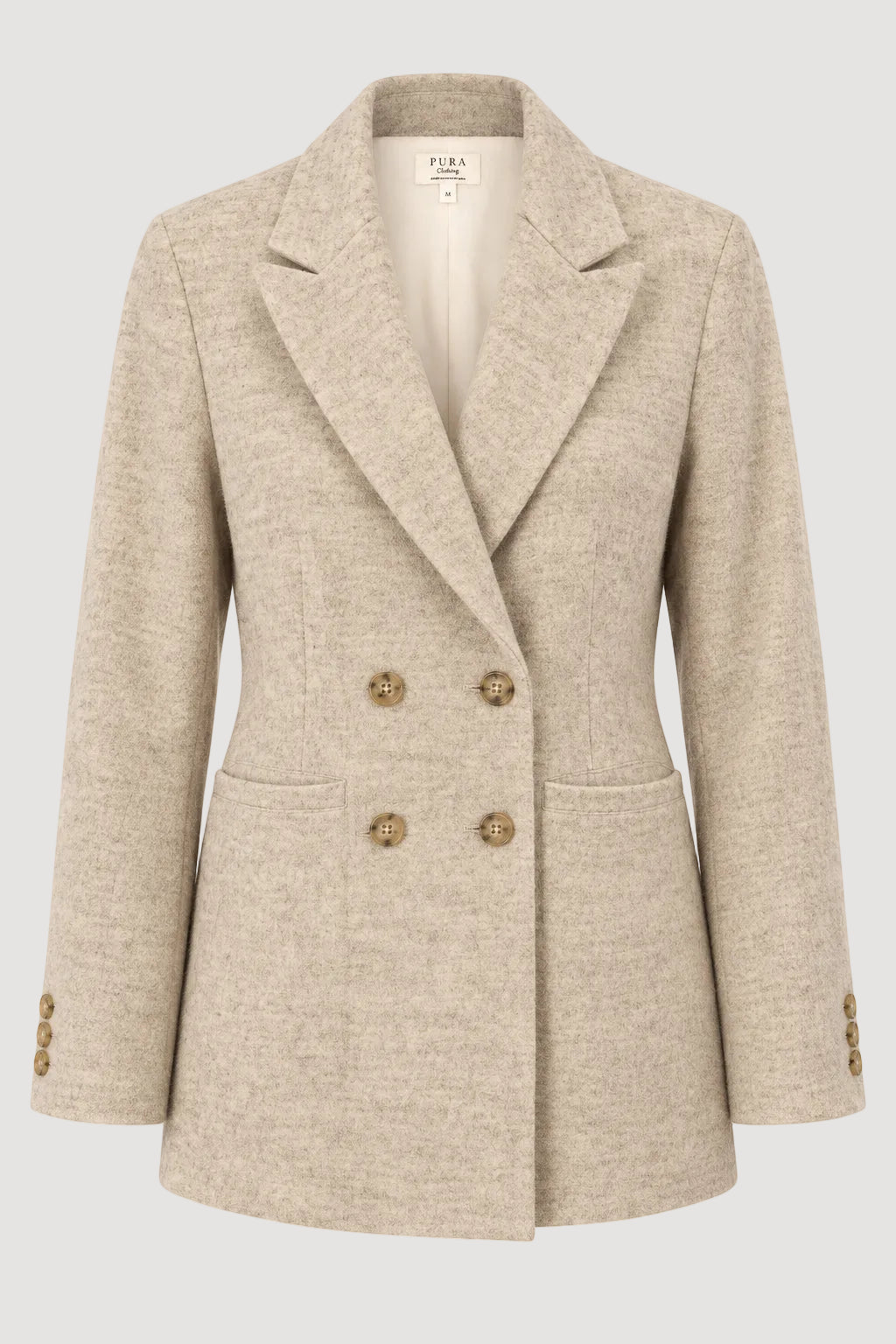 Beiger Blazer Signature aus 100% Merinowolle von Pura Clothing