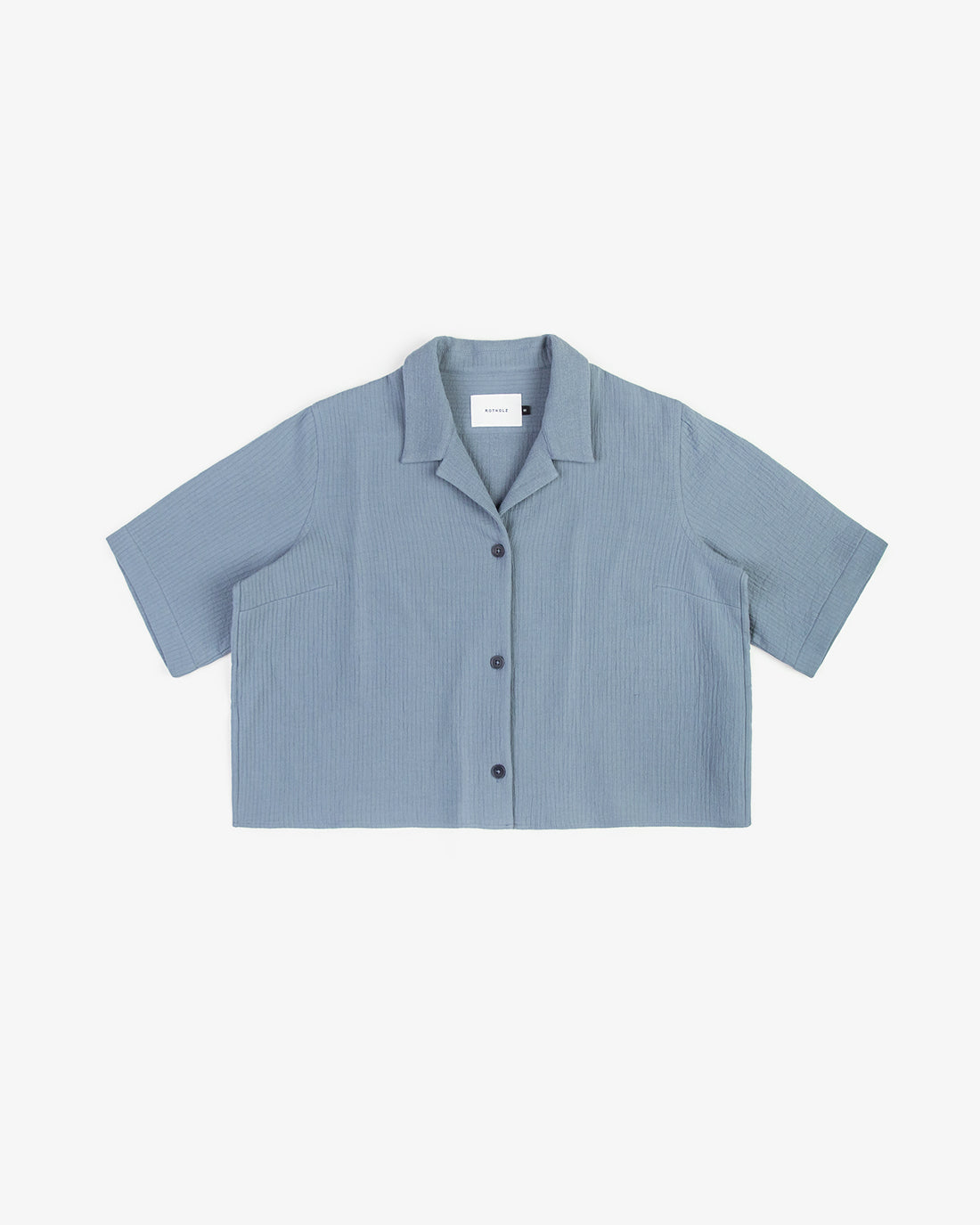 Short Bowling Shirt Organic Cotton - Blue