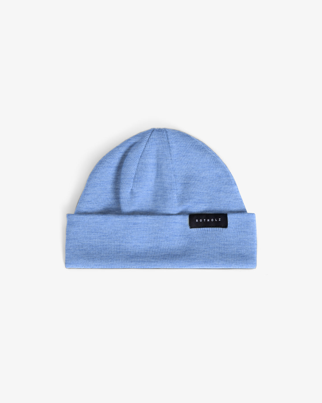 Light blue short hat made of merino wool by Rotholz