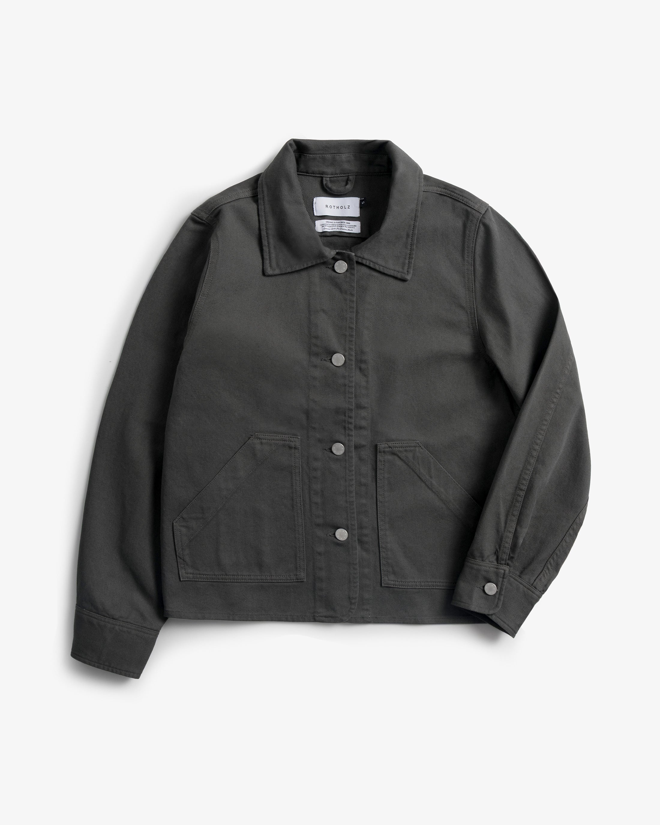 Graue Jacke Kurz aus 100% Bio-Baumwolle von Rotholz