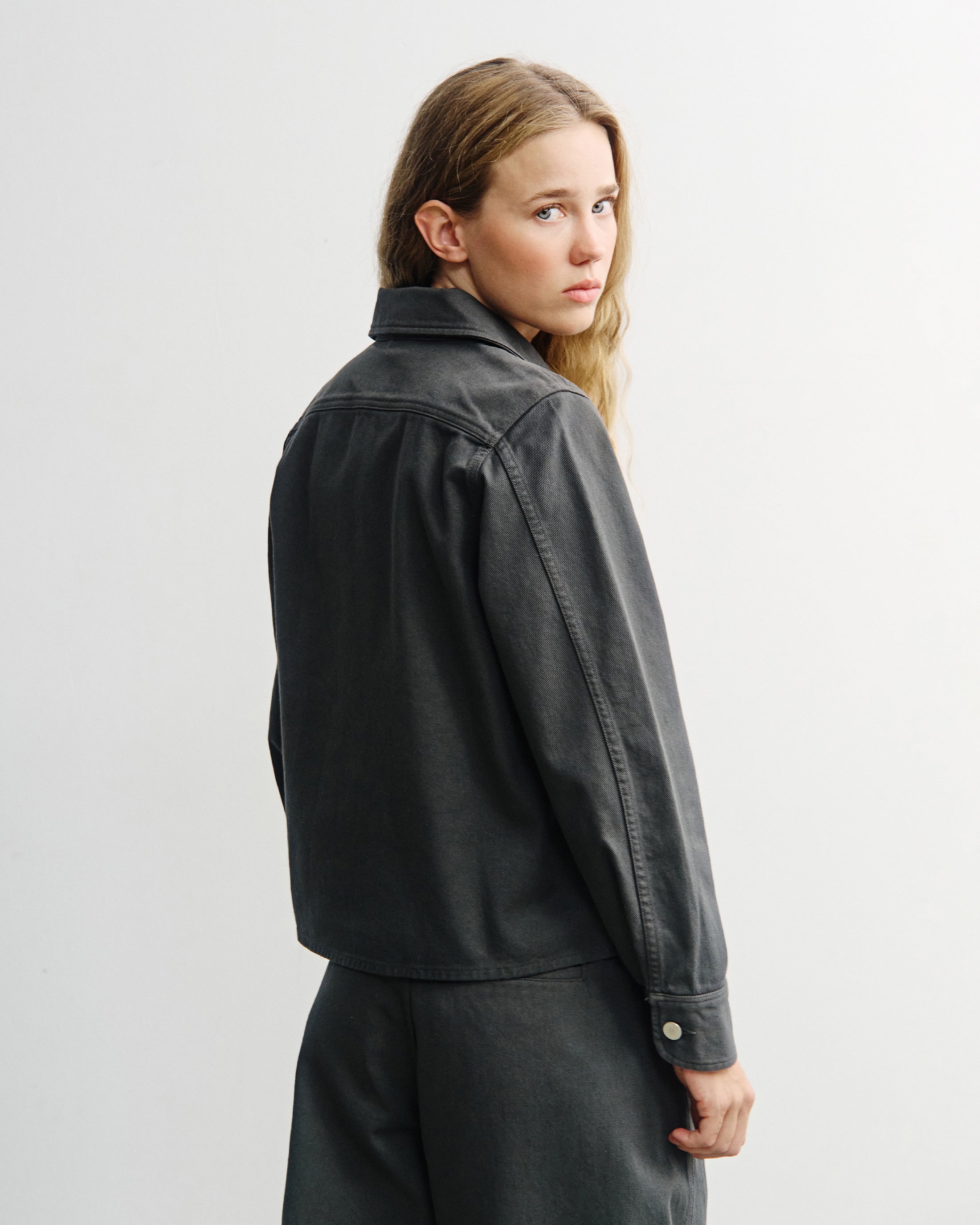 Graue Jacke Kurz aus 100% Bio-Baumwolle von Rotholz