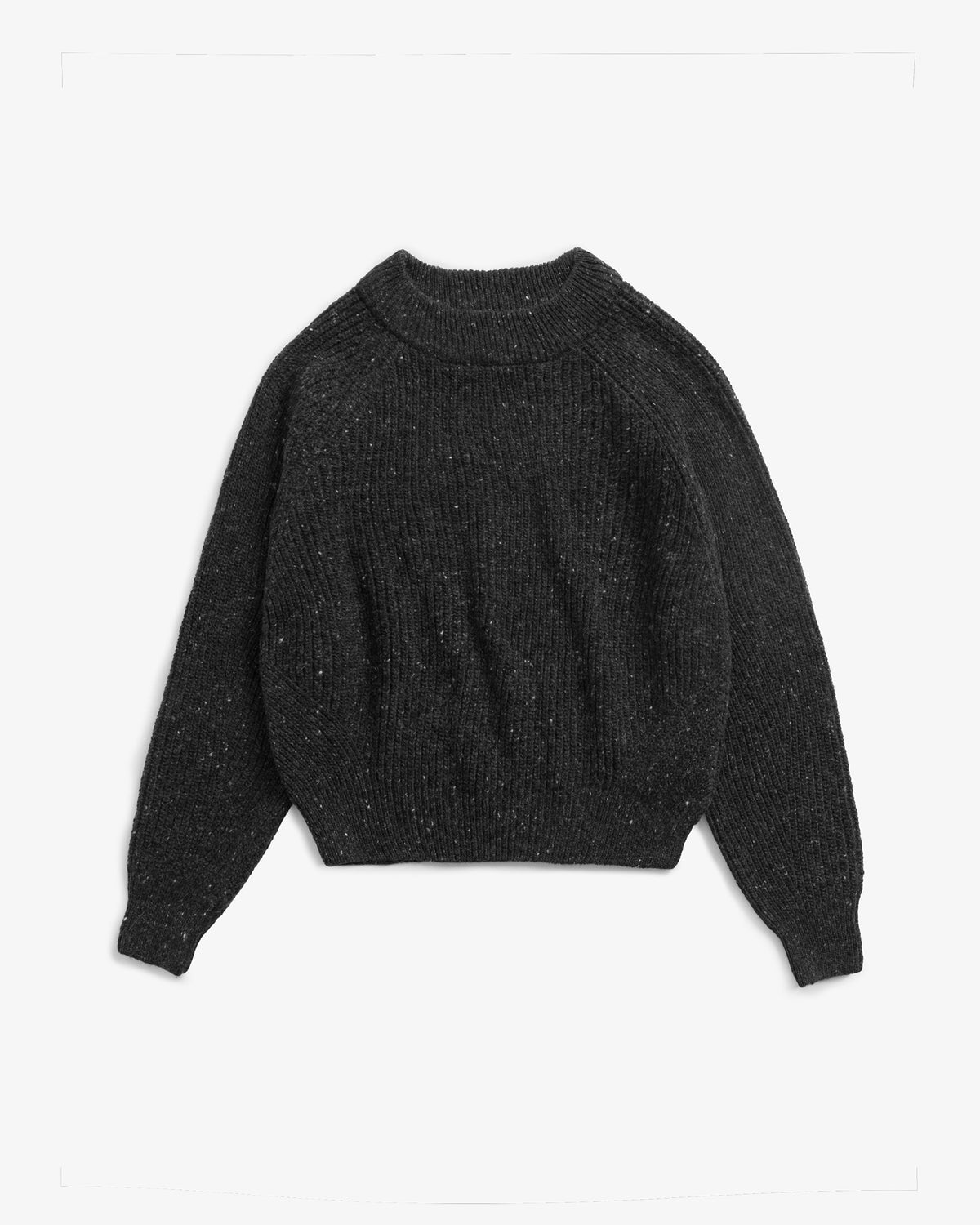 Schwarzer Kurzer Strickpullover aus Merinowolle von Rotholz