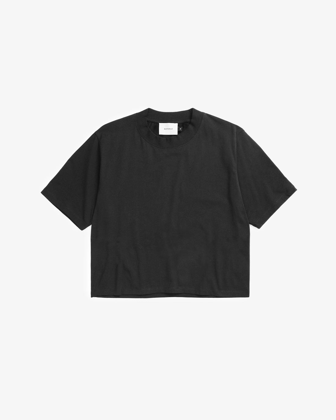 Black T-shirt made of 100% organic cotton by Rotholz