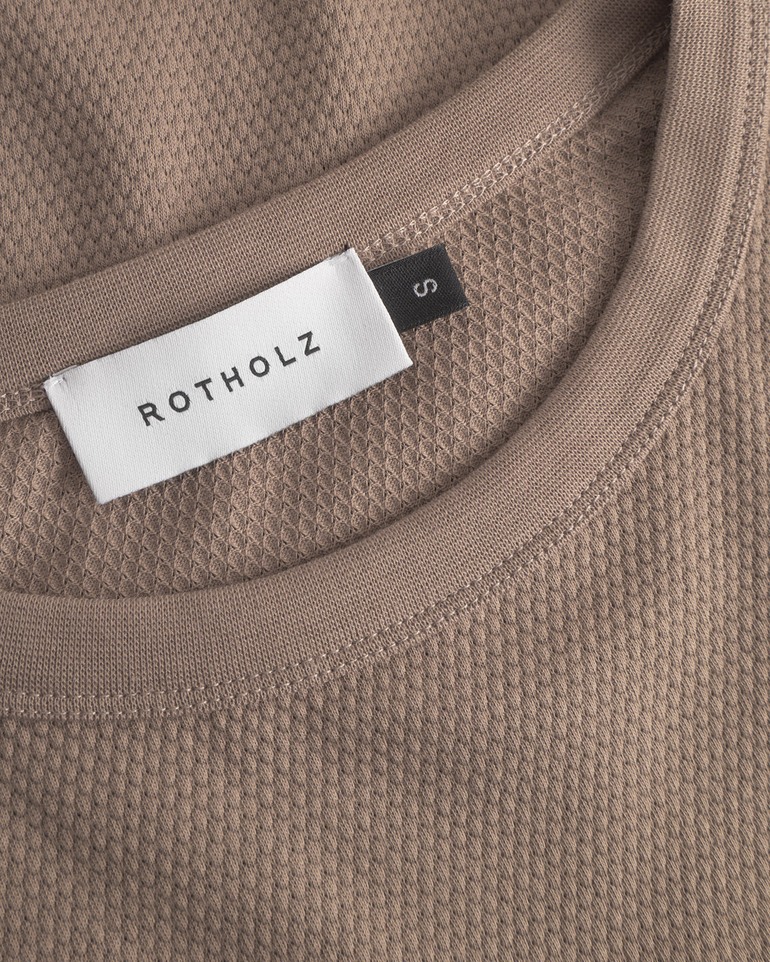 Braunes T-Shirt Waffle aus 100% Bio-Baumwolle von Rotholz
