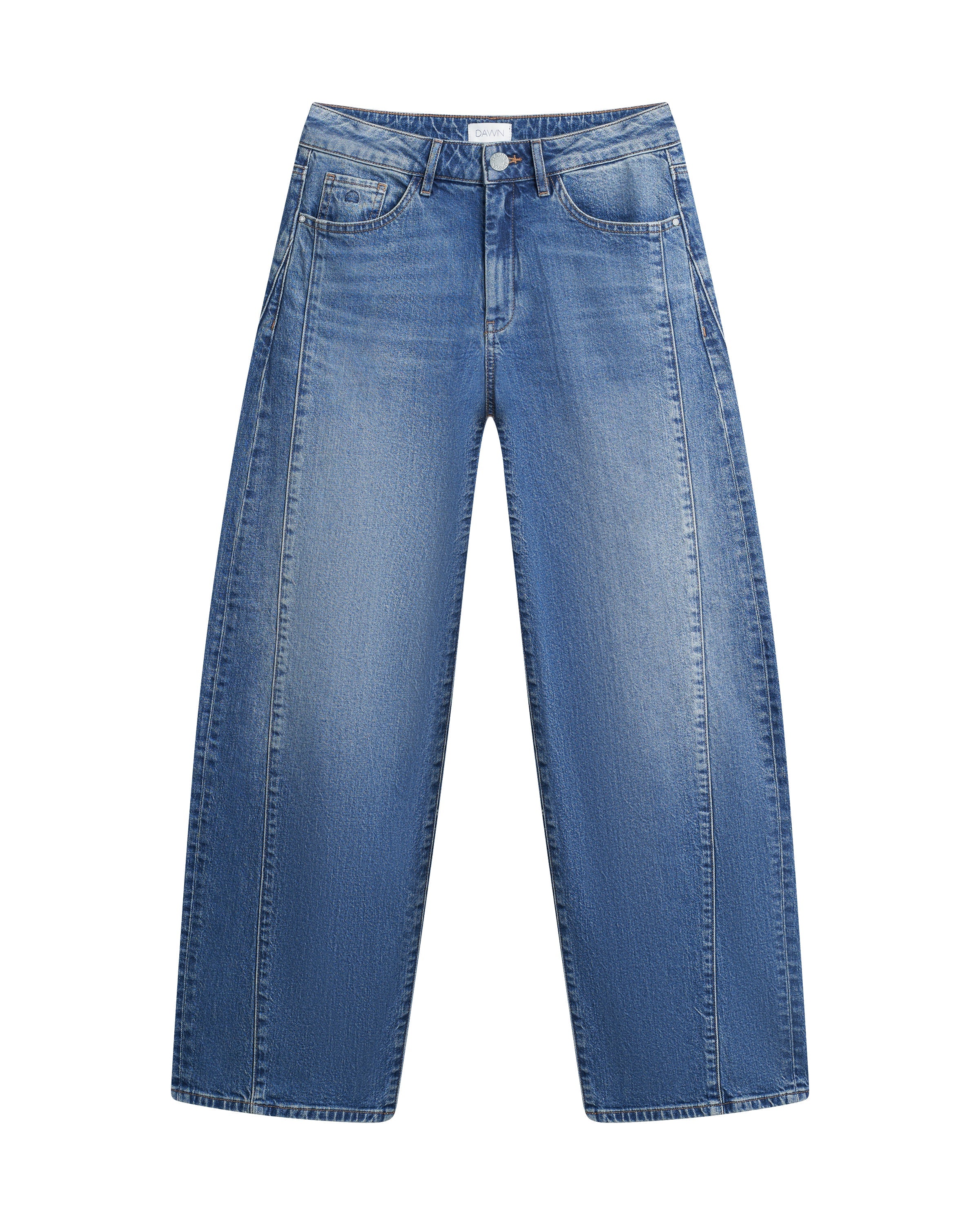Hellblaue Jeans Ash Barrel Leg Cutline aus Bio-Baumwolle von Dawn Denim