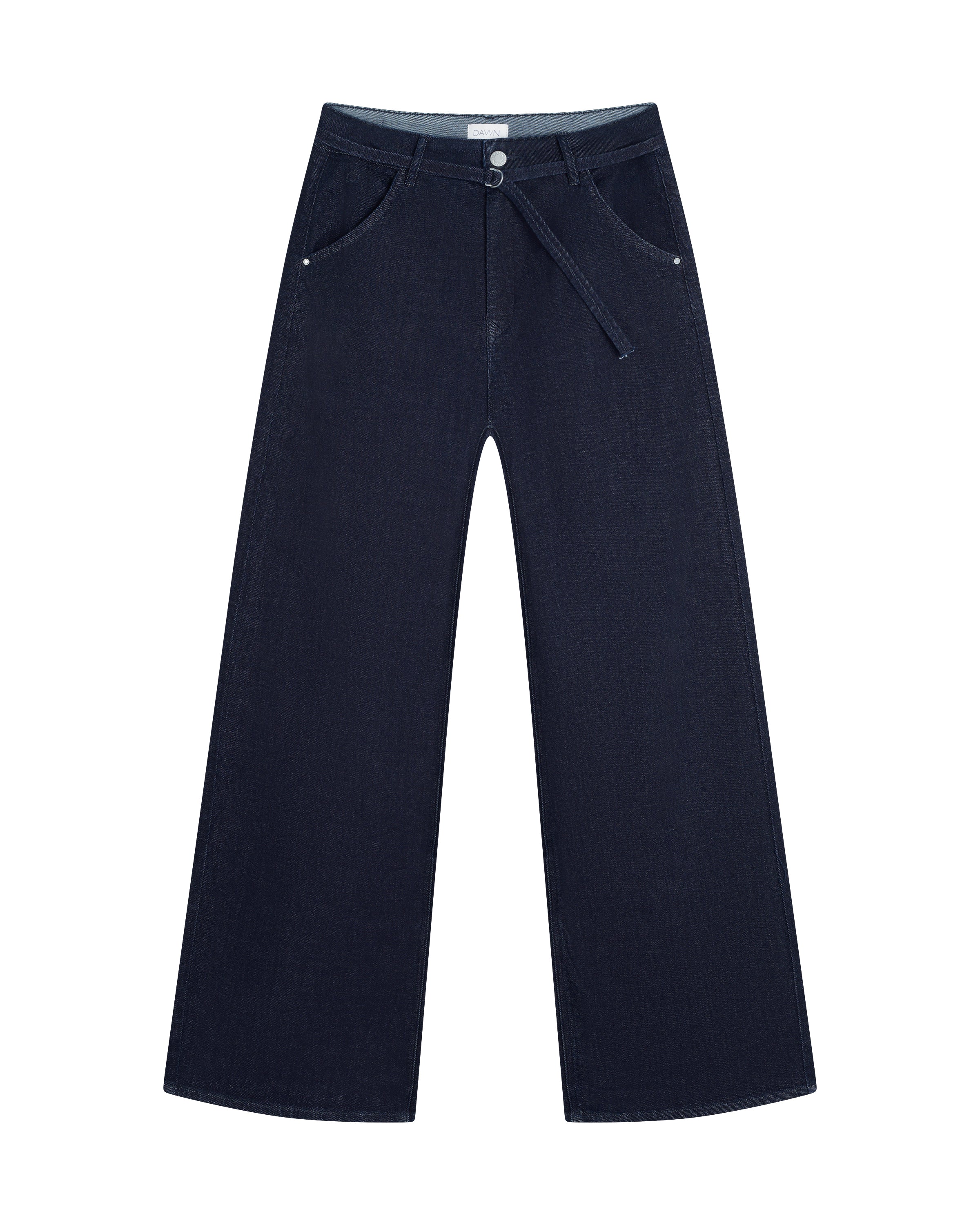 Schwarze weit geschnittene Jeans Blink Barrel aus Bio-Baumwolle von Dawn Denim