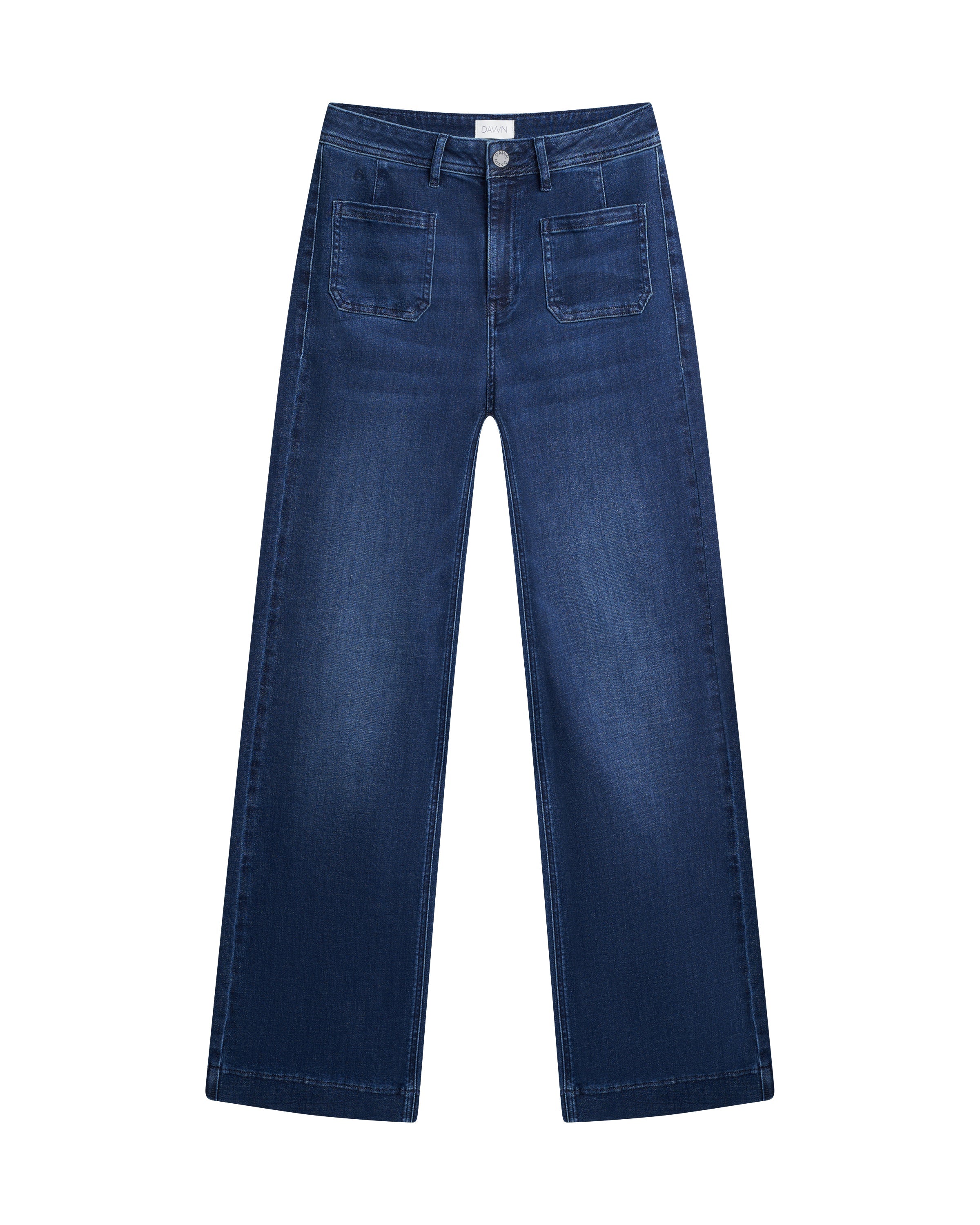 Dunkelblaue High Waist Jeans DEW Sailor aus Bio-Baumwolle von Dawn Denim