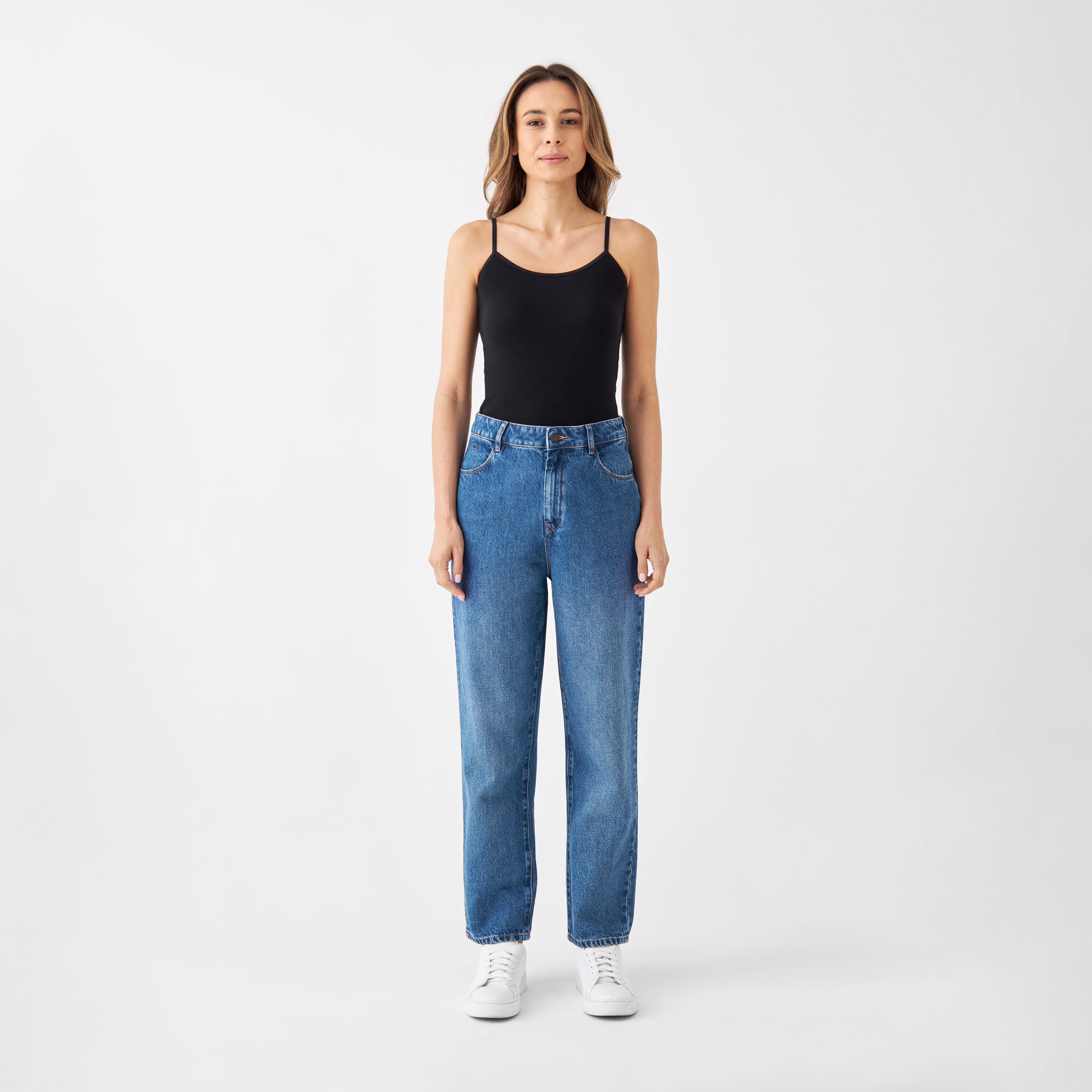 Blaue Jeans DAWN Wide Straight Cropped aus Bio-Baumwolle von Dawn Denim