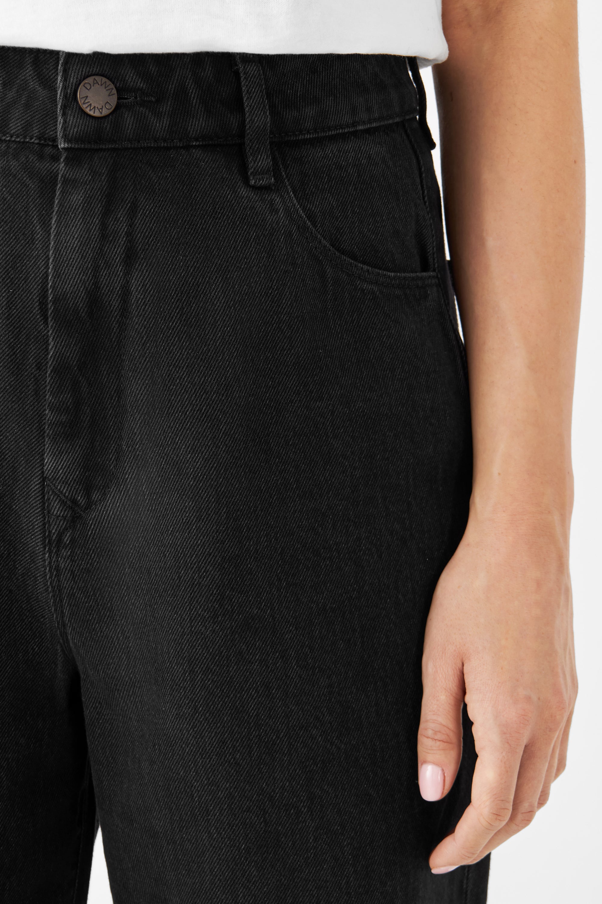 Black DAWN Wide Straight jeans made from 100% organic cotton by Dawn Denim