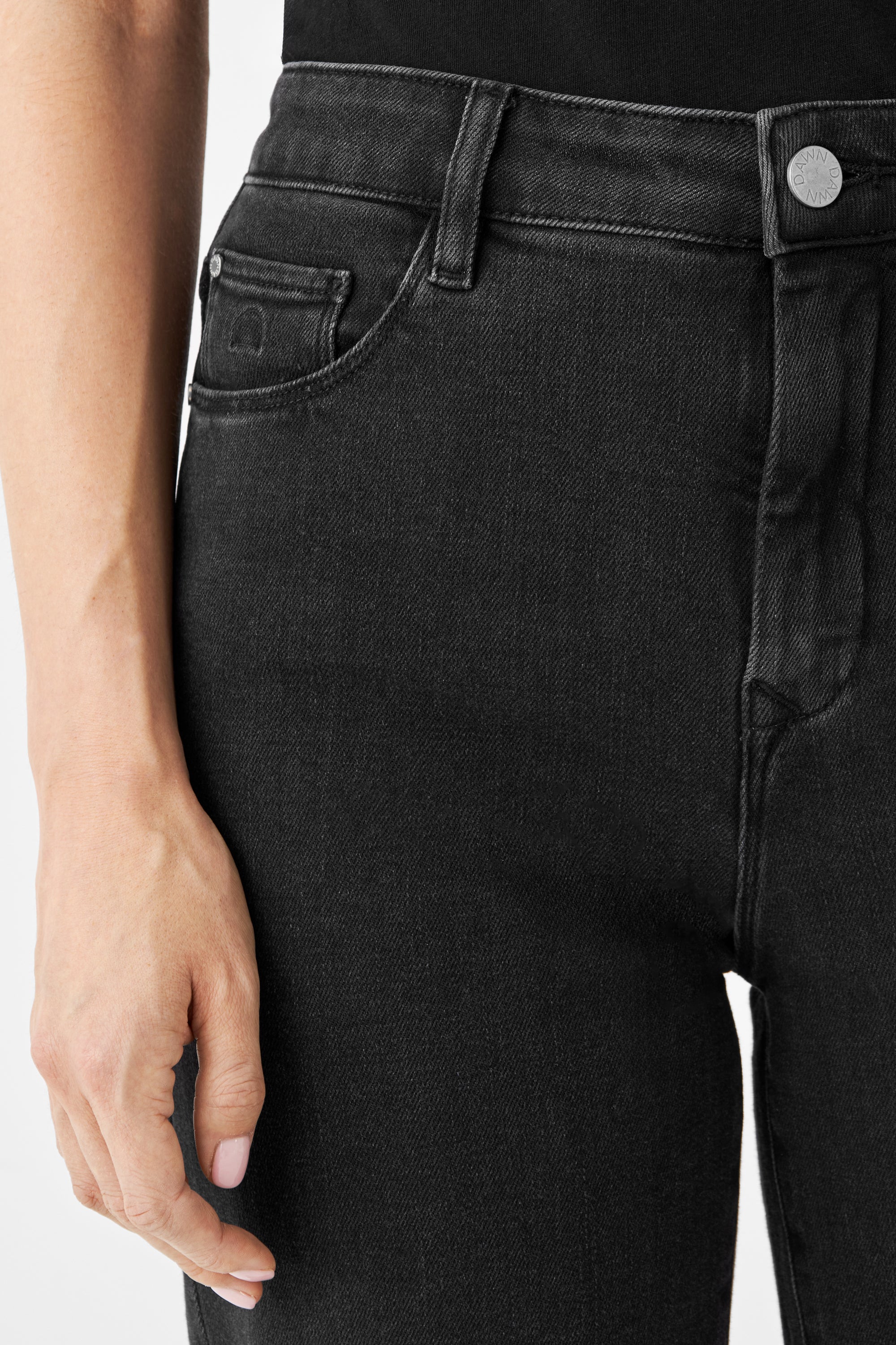 Black DEW Flared Classic jeans made from organic cotton by Dawn Denim