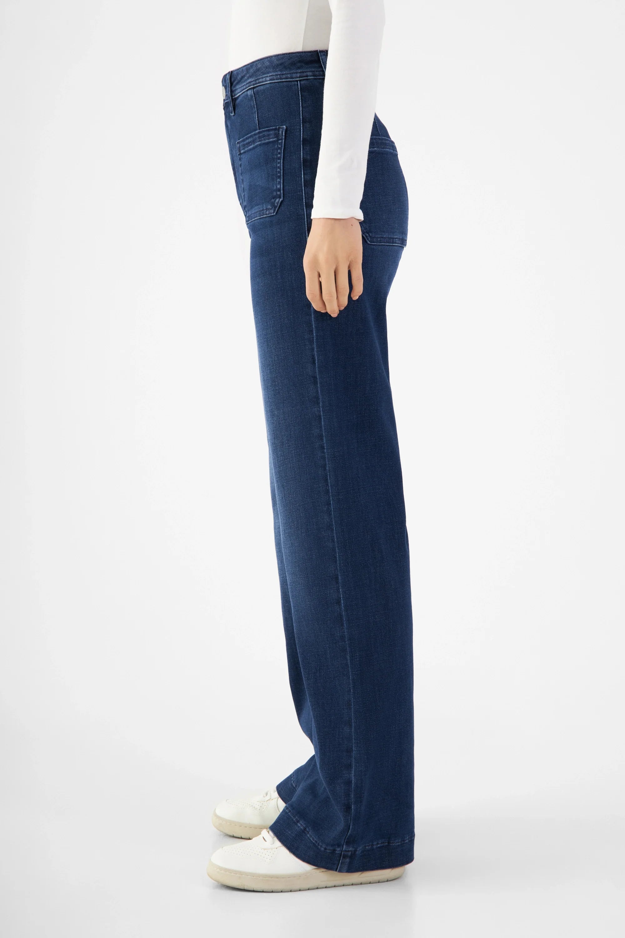 Dunkelblaue High Waist Jeans DEW Sailor aus Bio-Baumwolle von Dawn Denim