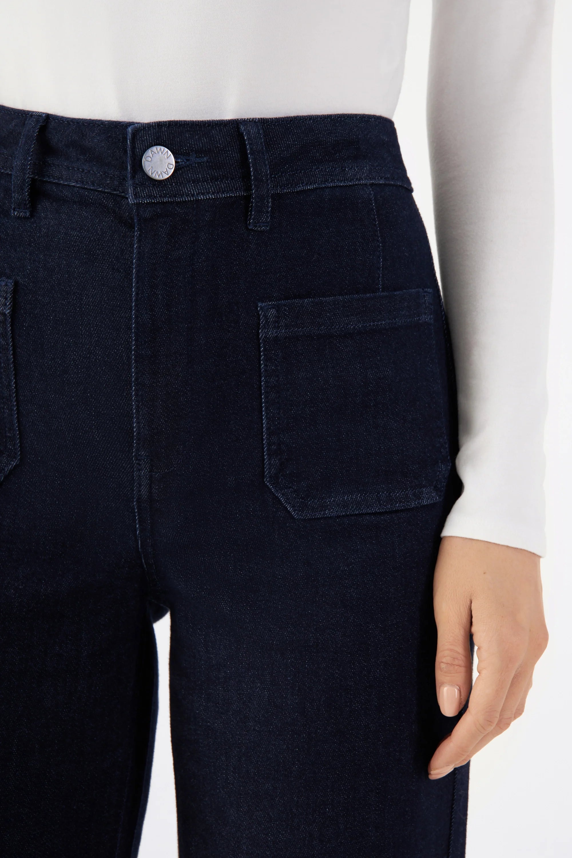 Blaue High Waist Jeans DEW Sailor aus Bio-Baumwolle von Dawn Denim