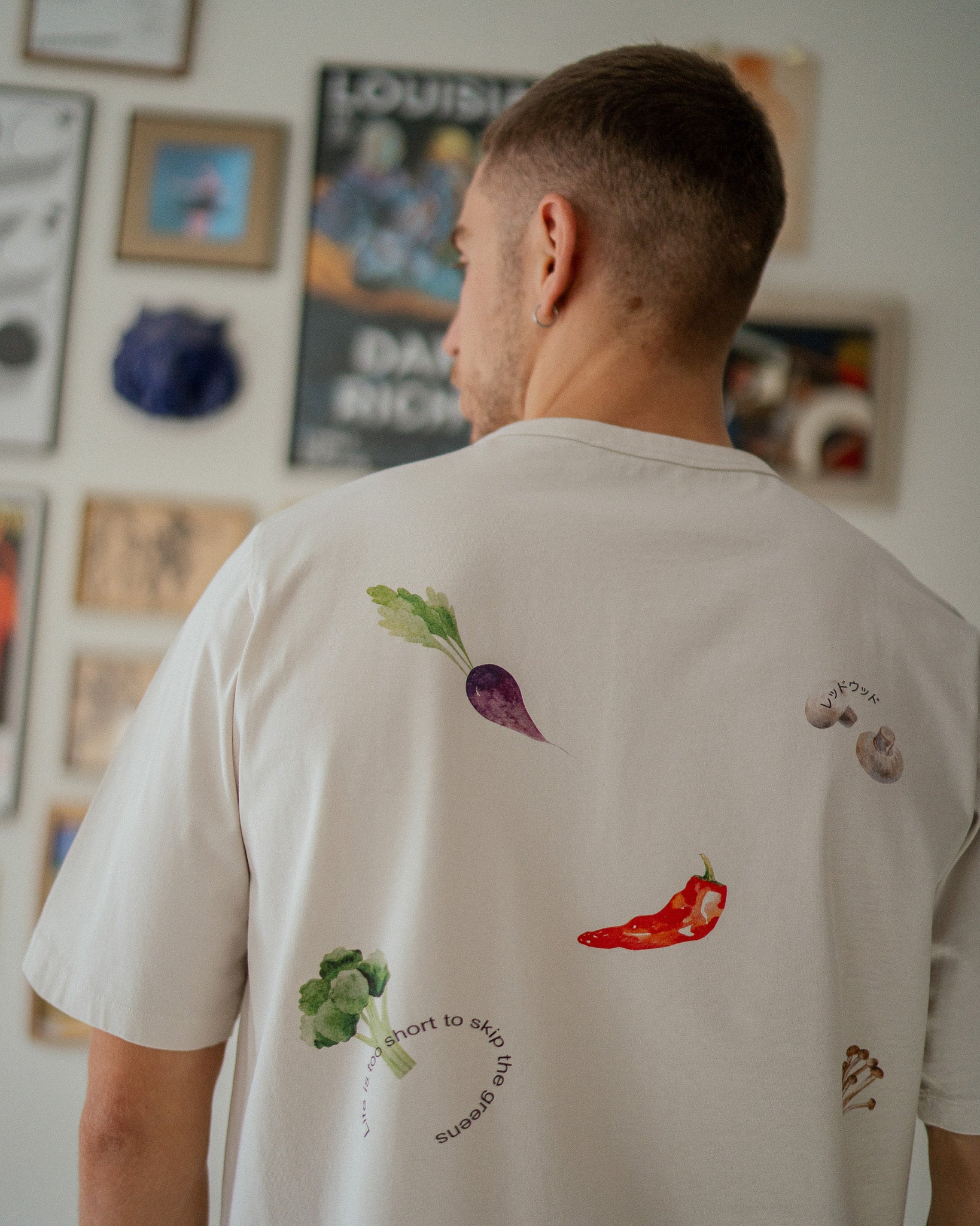 Weisses T-Shirt Veggie aus Bio-Baumwolle von Rotholz