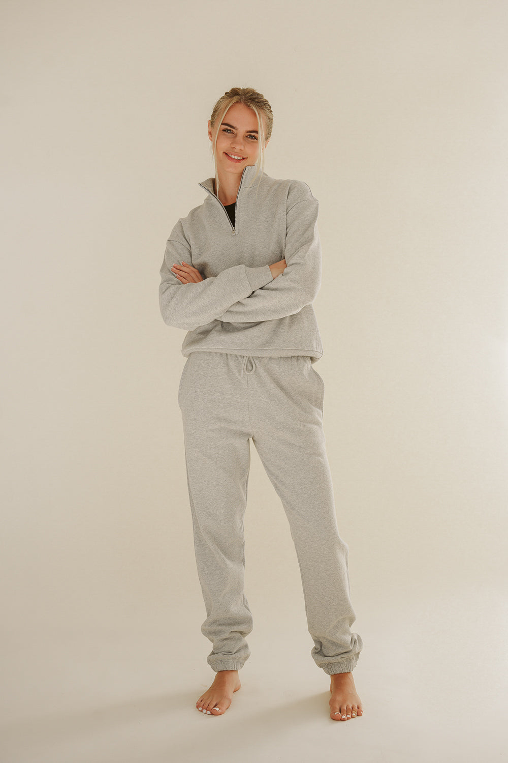 Pantalon de jogging gris clair AAMY en coton 100% biologique de Pura Clothing